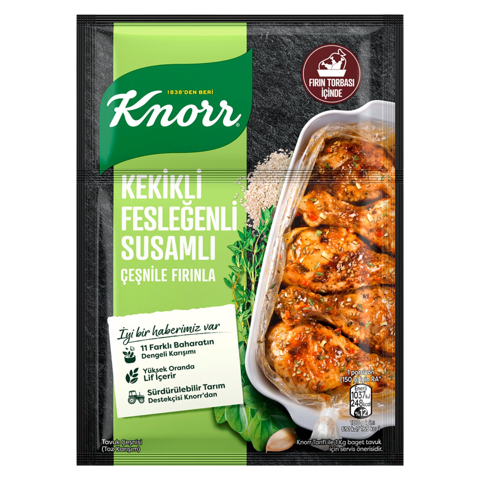 Knorr Fırında Tavuk Çeşnisi Kekikli Fesleğenli Susamlı 29 Gr