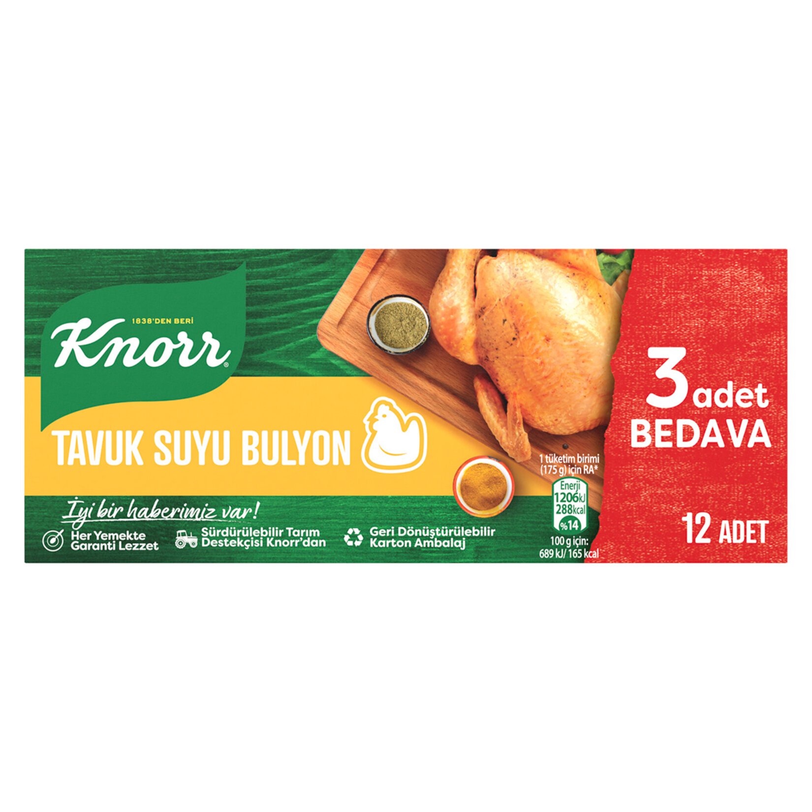 Knorr Tavuk Suyu Bulyon 12 Adet 120 Gr