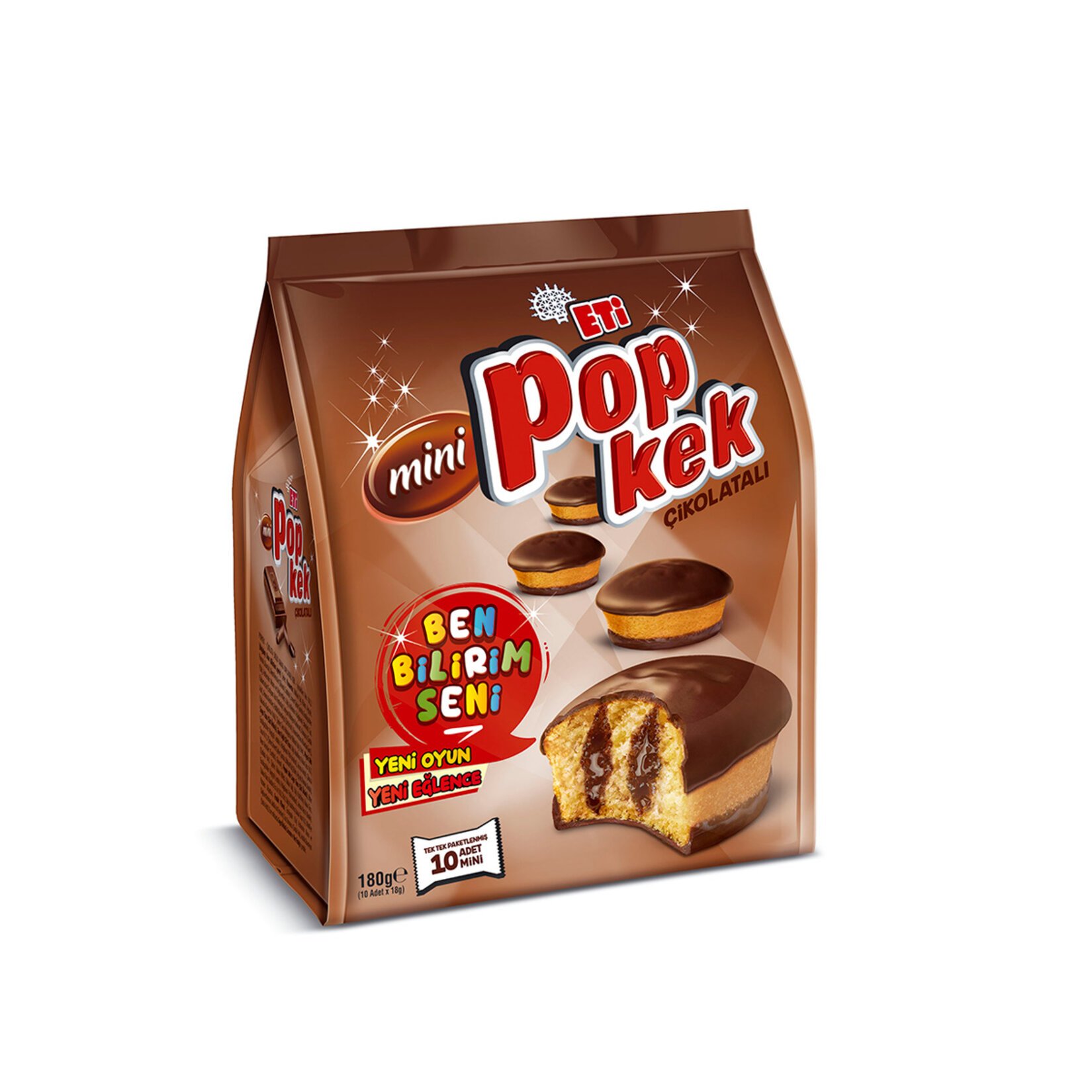 Eti Popkek Mini Çik.Soslu Kakao Kaplamalı Kek 180Gr