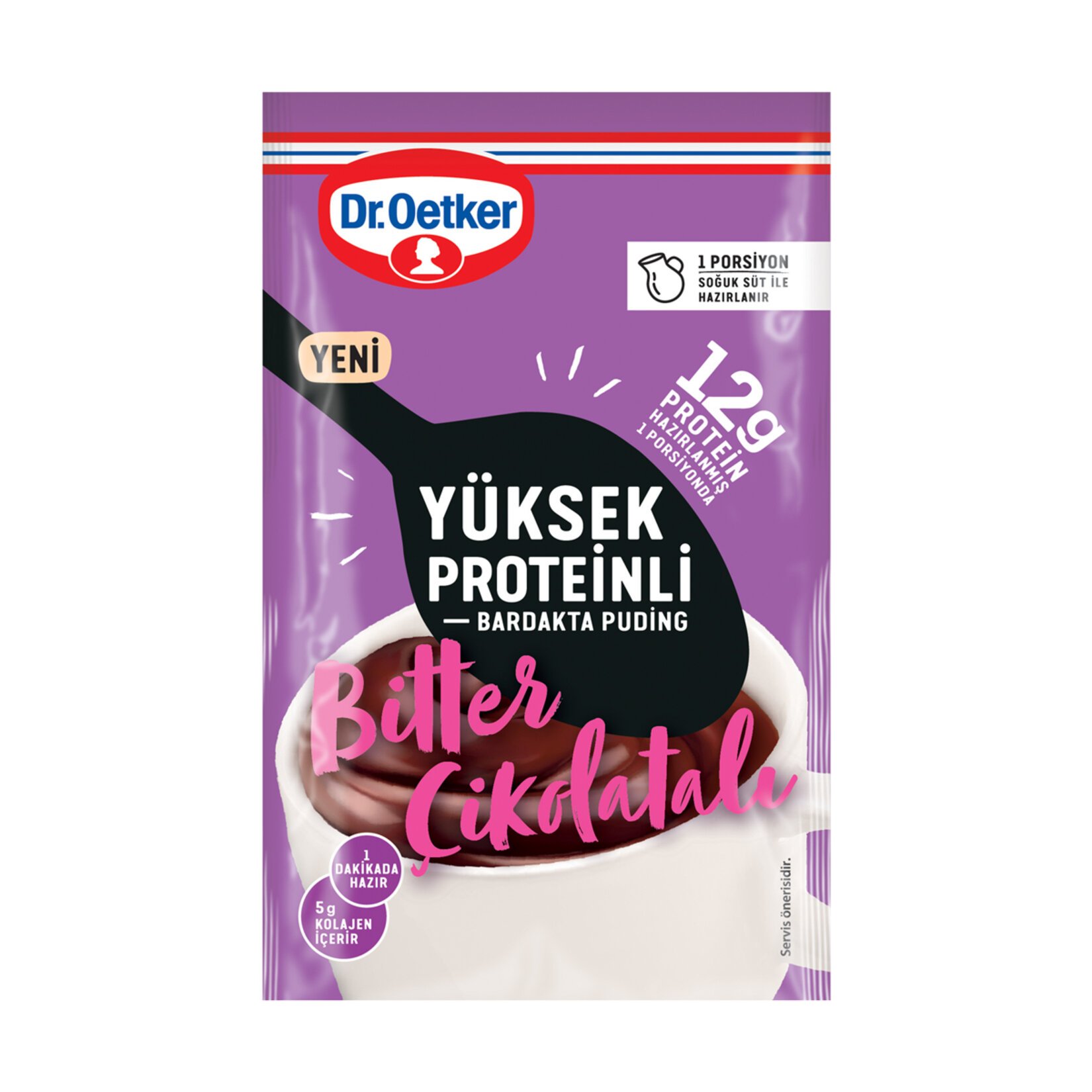 Dr.Oetker Bardakta Yüksek Proteinli Bitter Çikolatalı Puding