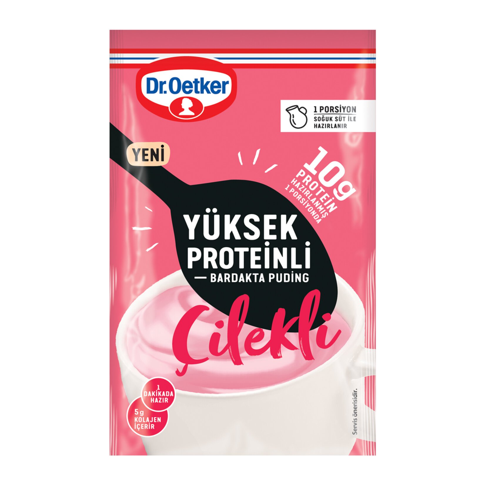 Dr.Oetker Bardakta Yüksek Proteinli Çilekli Puding