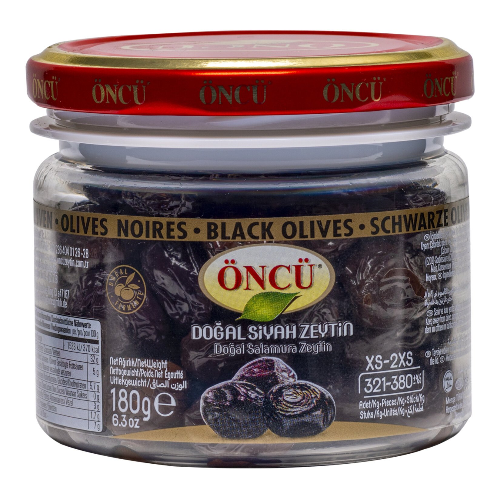 Öncü Siyah Yağlı Zeytin (Xs)-(2xs) 180 G