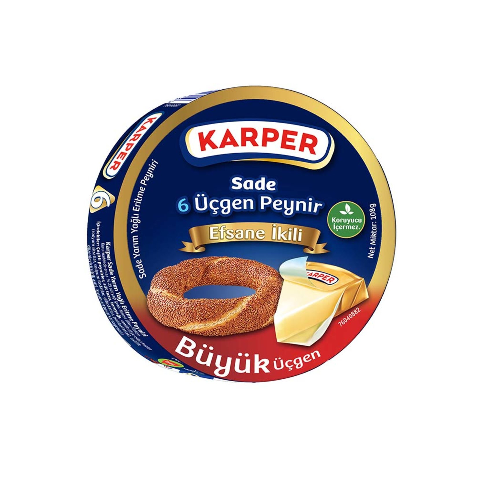 Karper Üçgen Peynir 6lı 108 G