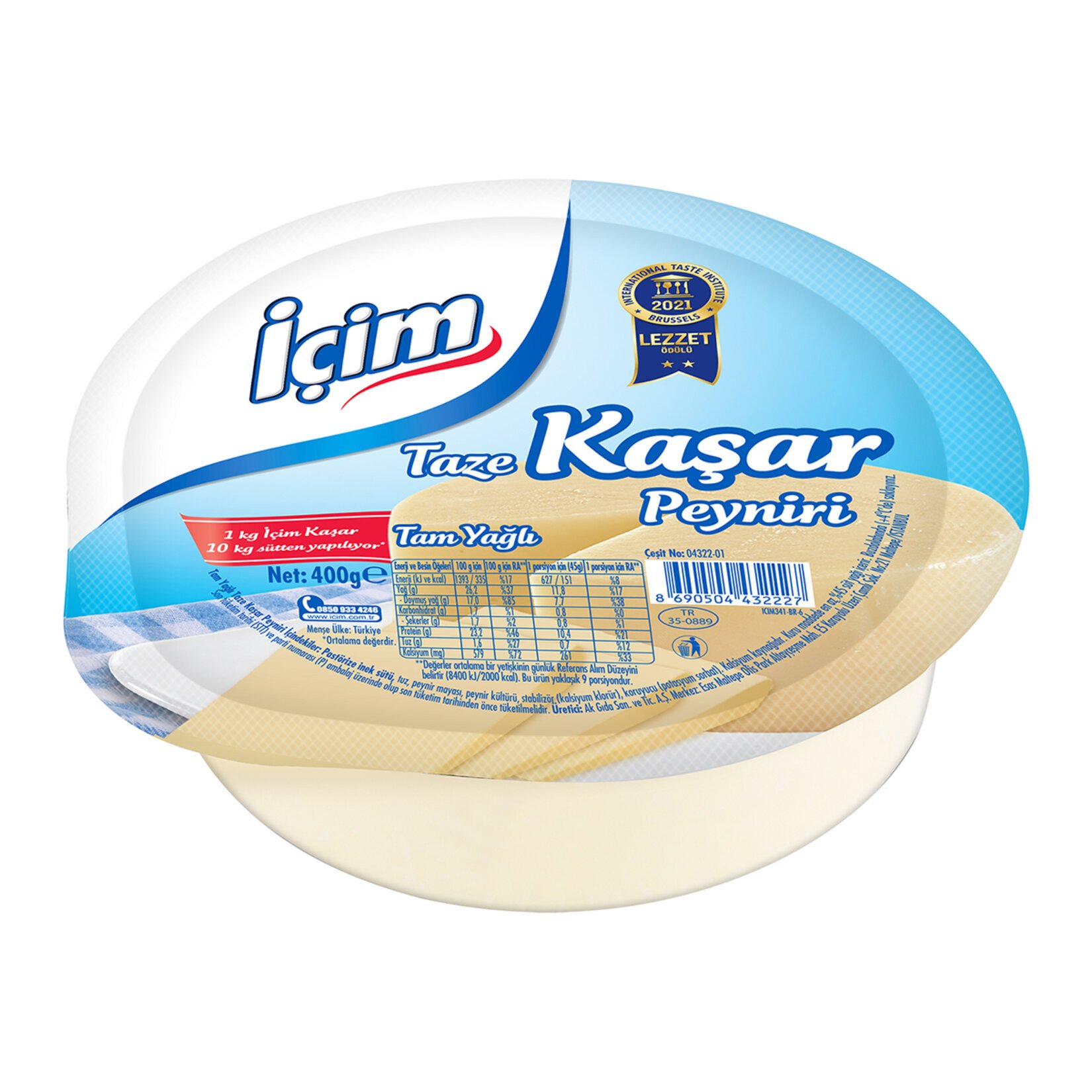 İçim Kaşar Peyniri 400 G