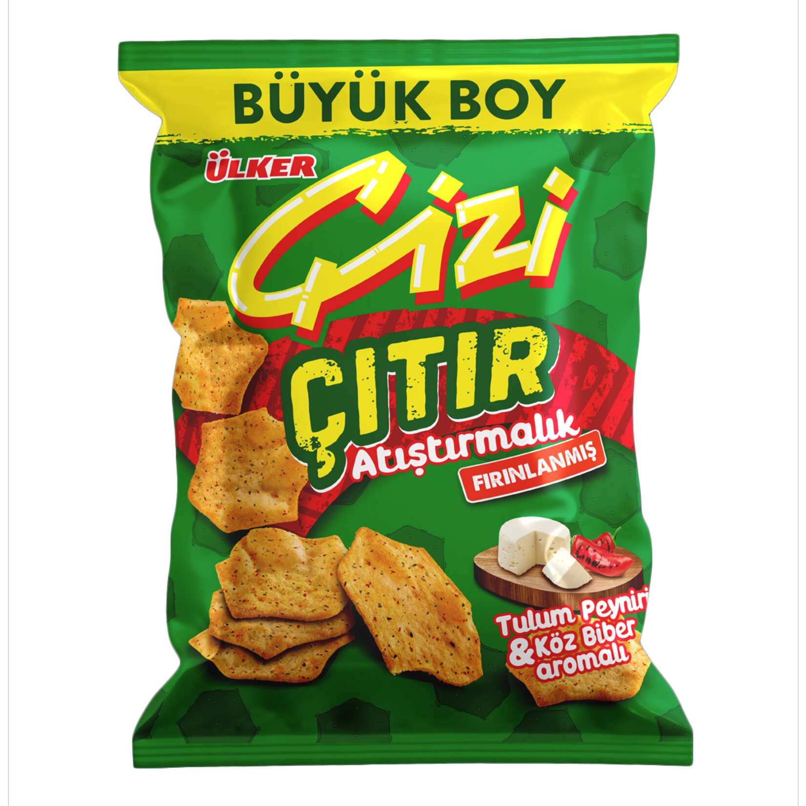 Ülker Çizi Çıtır Atıştırmalık Tulum Peynir & Köz Biber 80 Gr