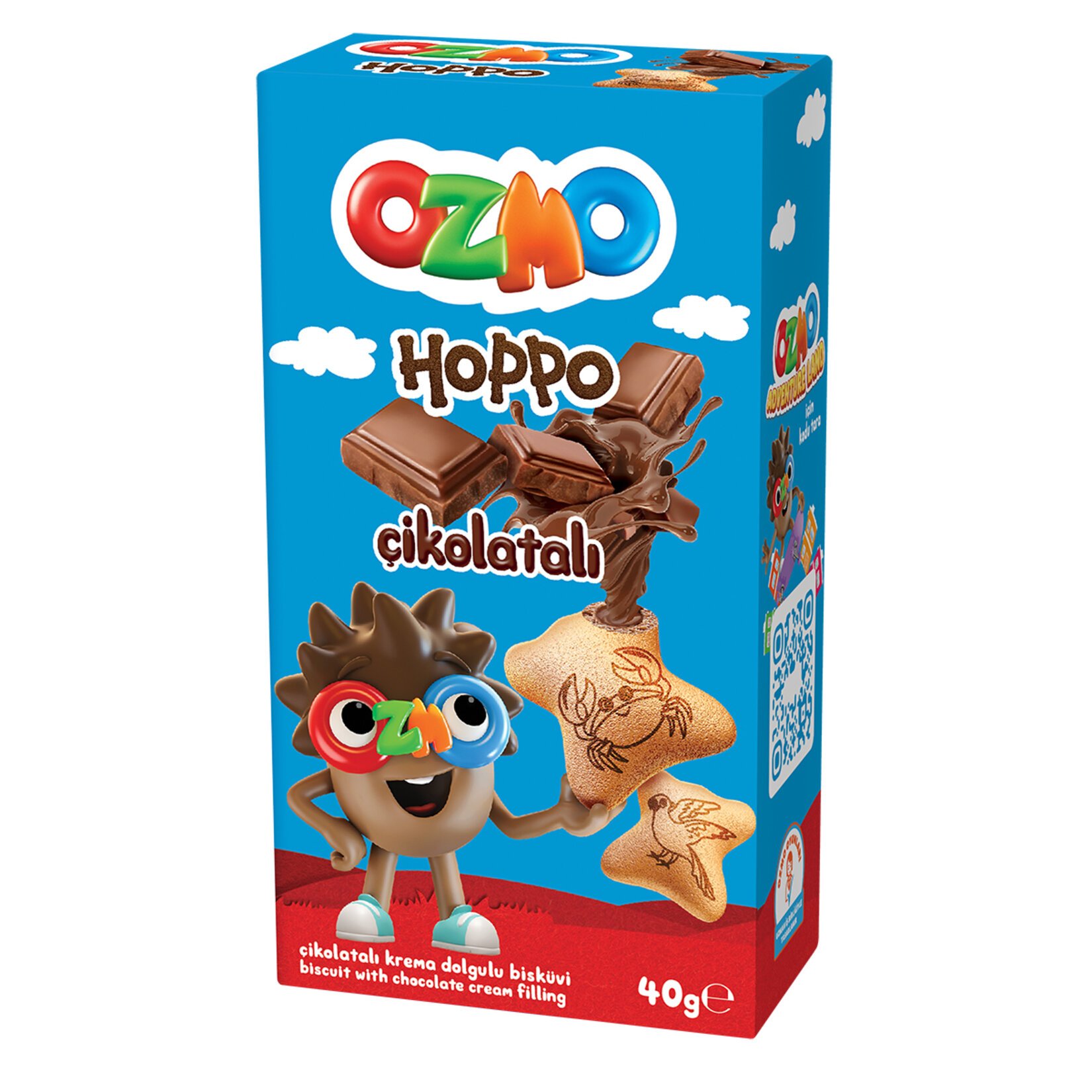 Ozmo Hoppo Çikolatalı Krema Dolgulu Bisküvi 40Gr