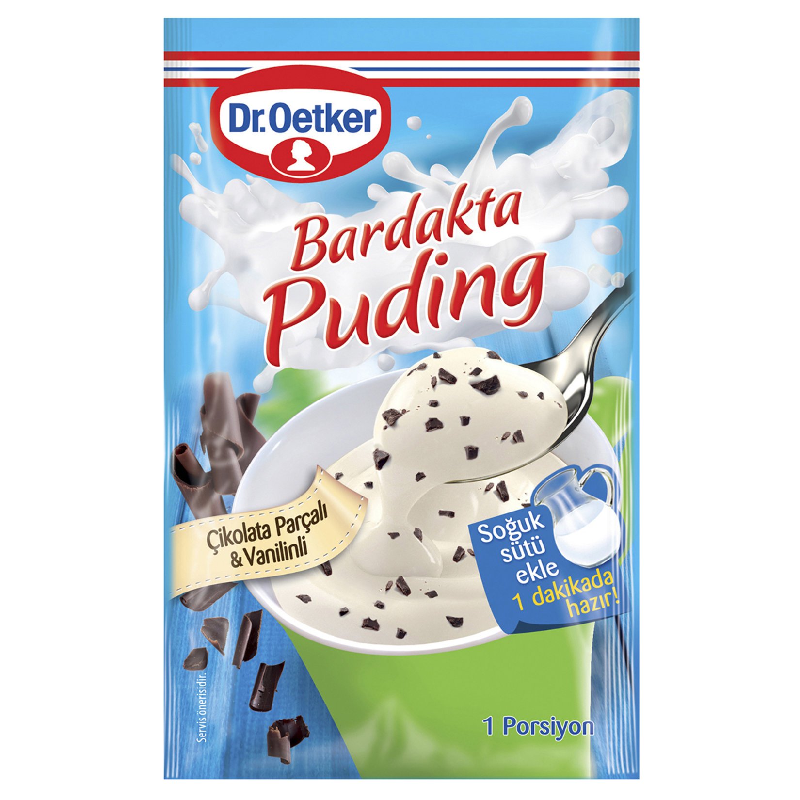 Dr.Oetker Bardakta Puding Çikolata Parçalı-Vanilin 34 Gr