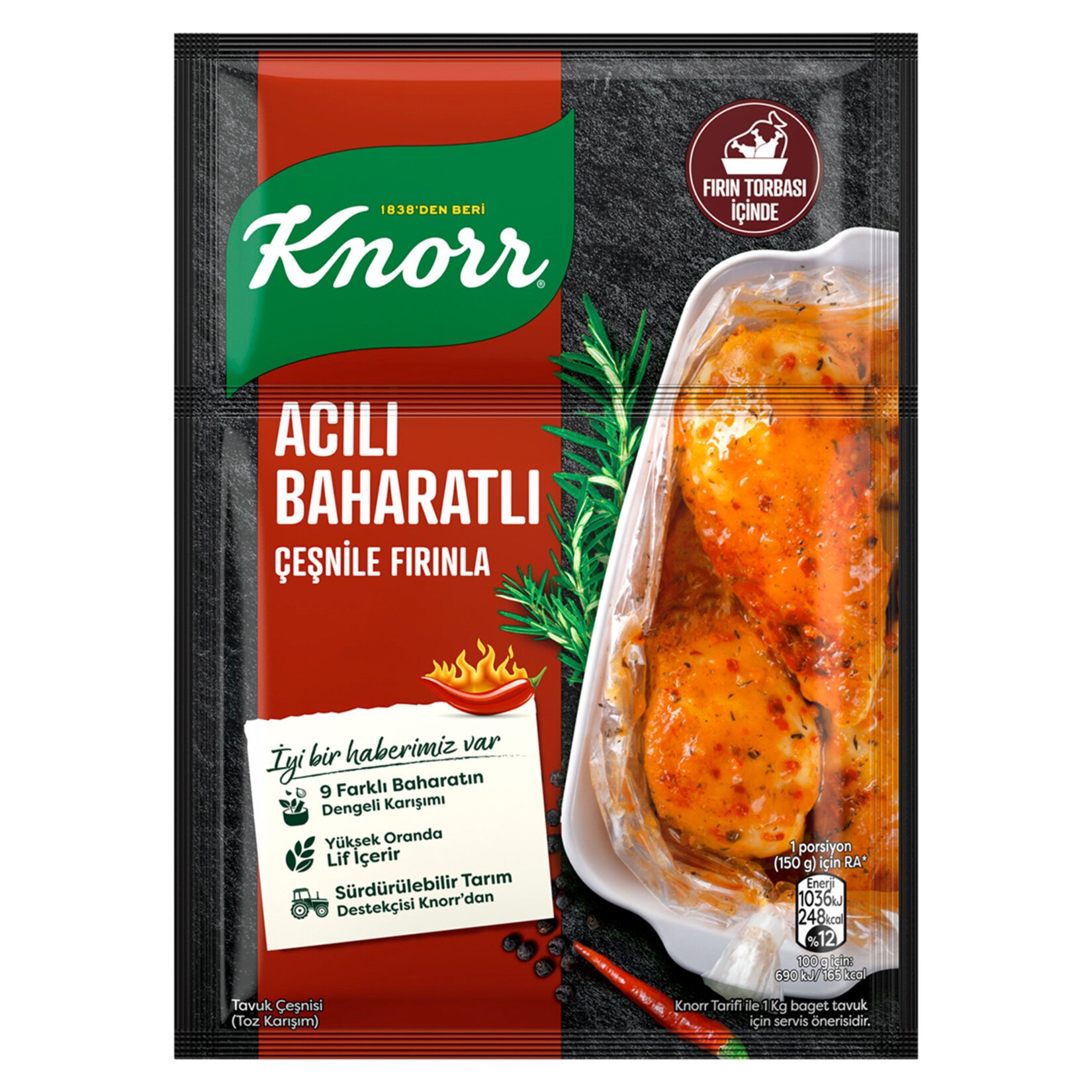 Knorr Fırında Tavuk Çeşnisi Acılı Baharatlı 31 Gr