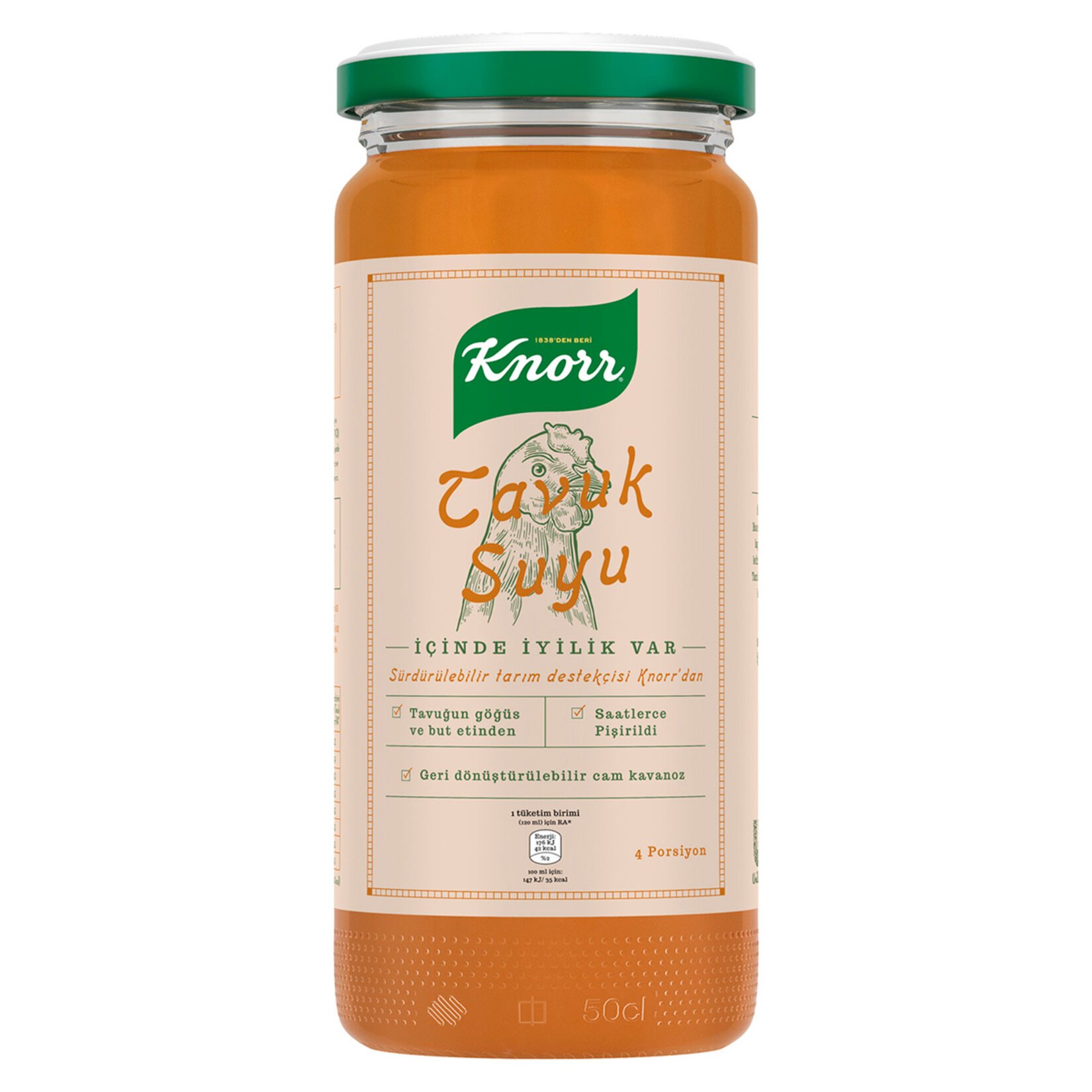 Knorr Tavuk Suyu 4 Porsiyon Cam Kavanoz 480 Ml