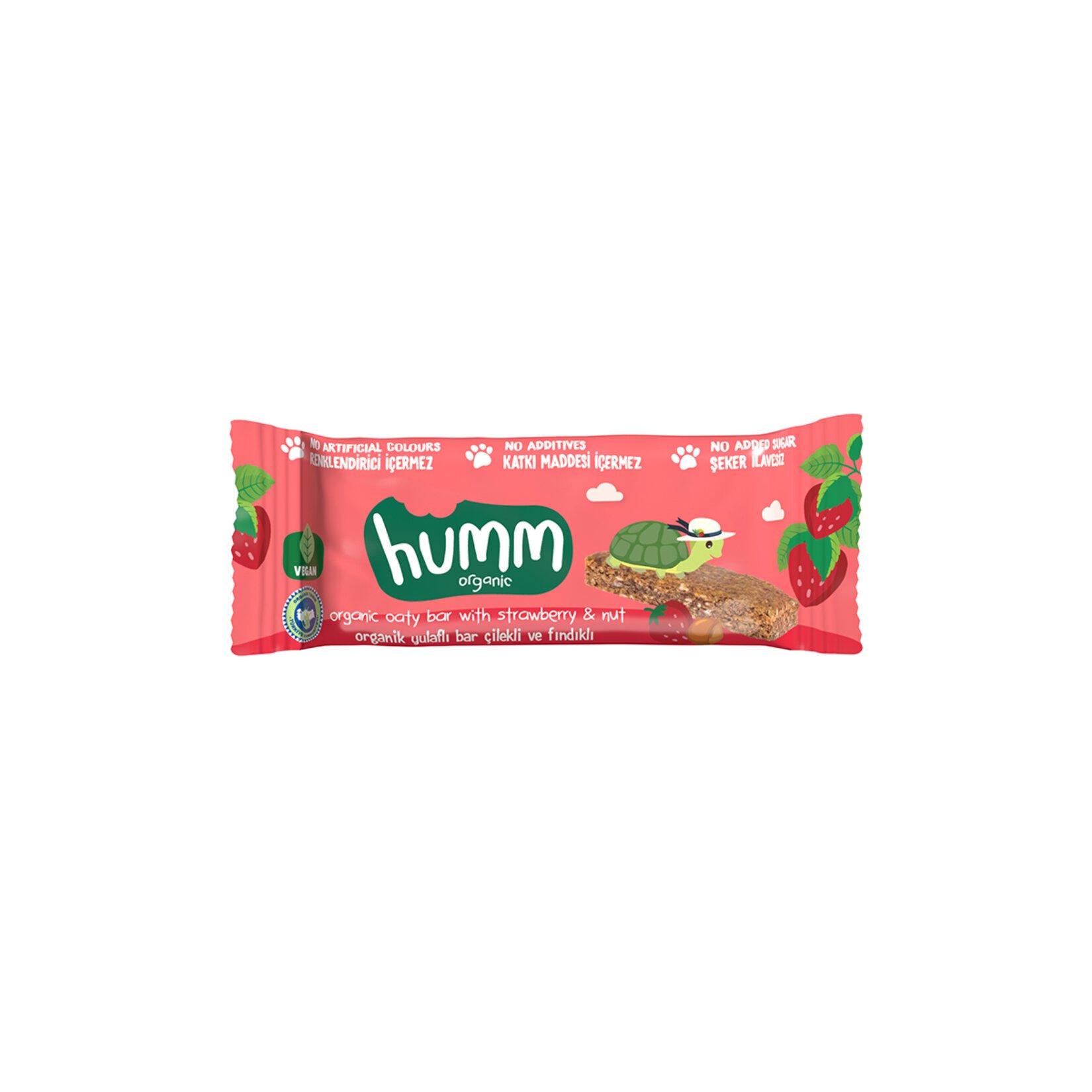 Humm Organic Organik Çilekli Bar 27 Gr