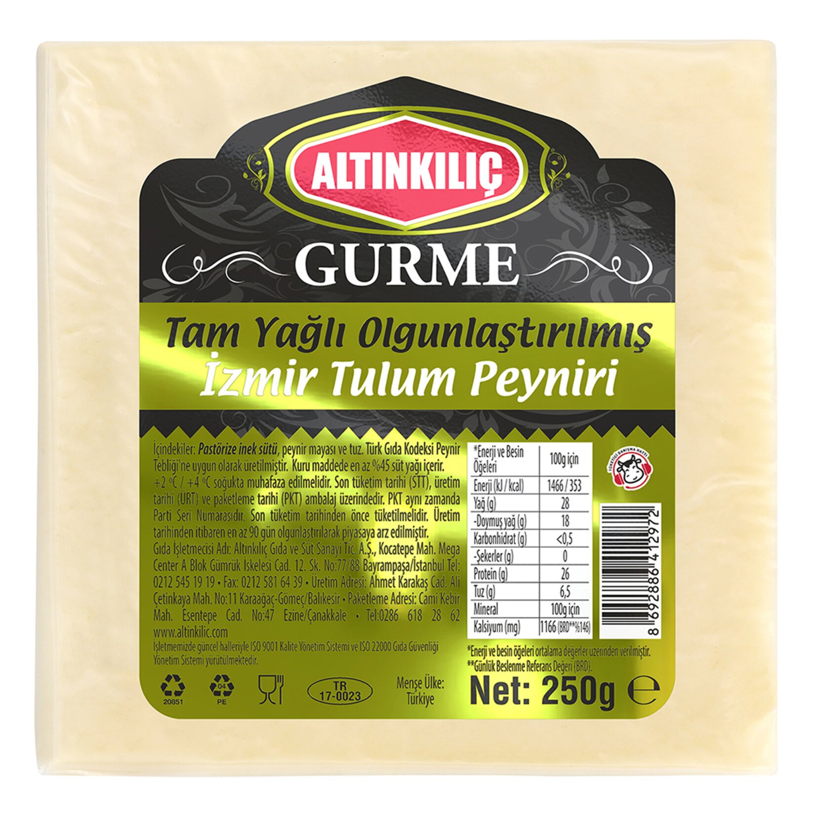 Altınkılıç Gurme Tulum Peyniri 250 G