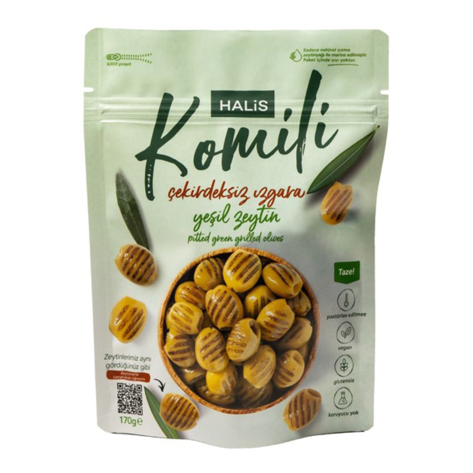 Komili Çekirdeksiz Yeşil Izgara Zeytin 170 G