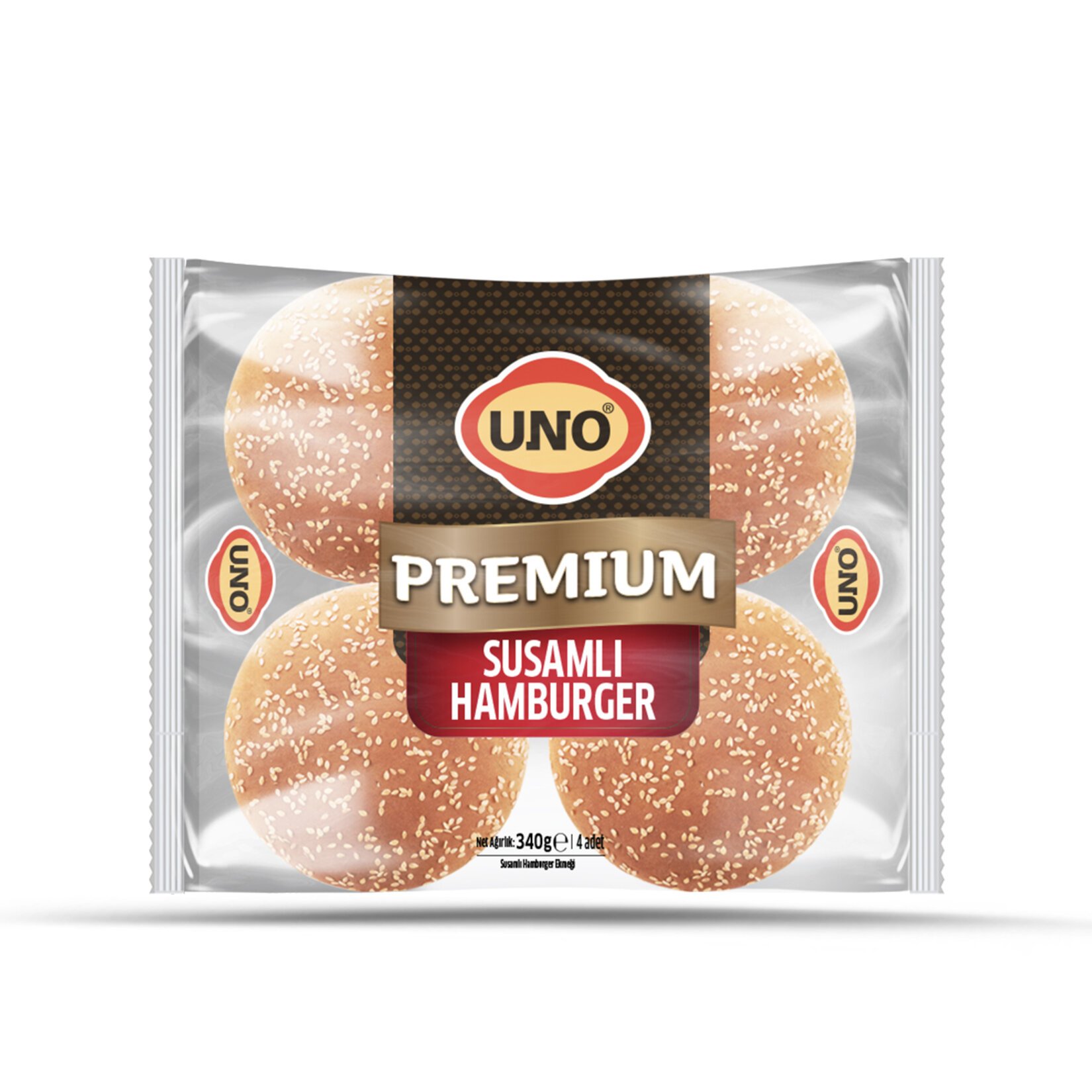 Uno Premıum Susamlı Hamburger Ekmeği 4Lü 340 Gr