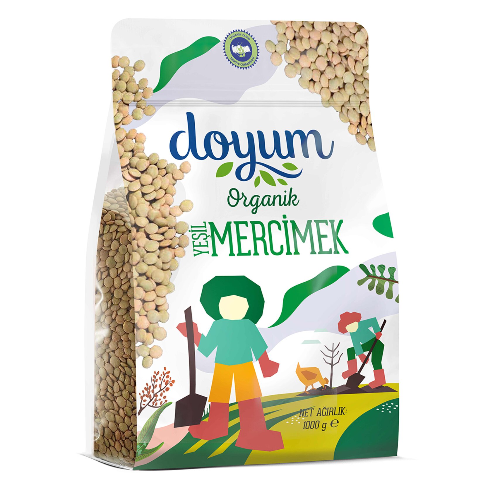 Doyum Organik Yeşil Mercimek 1 Kg