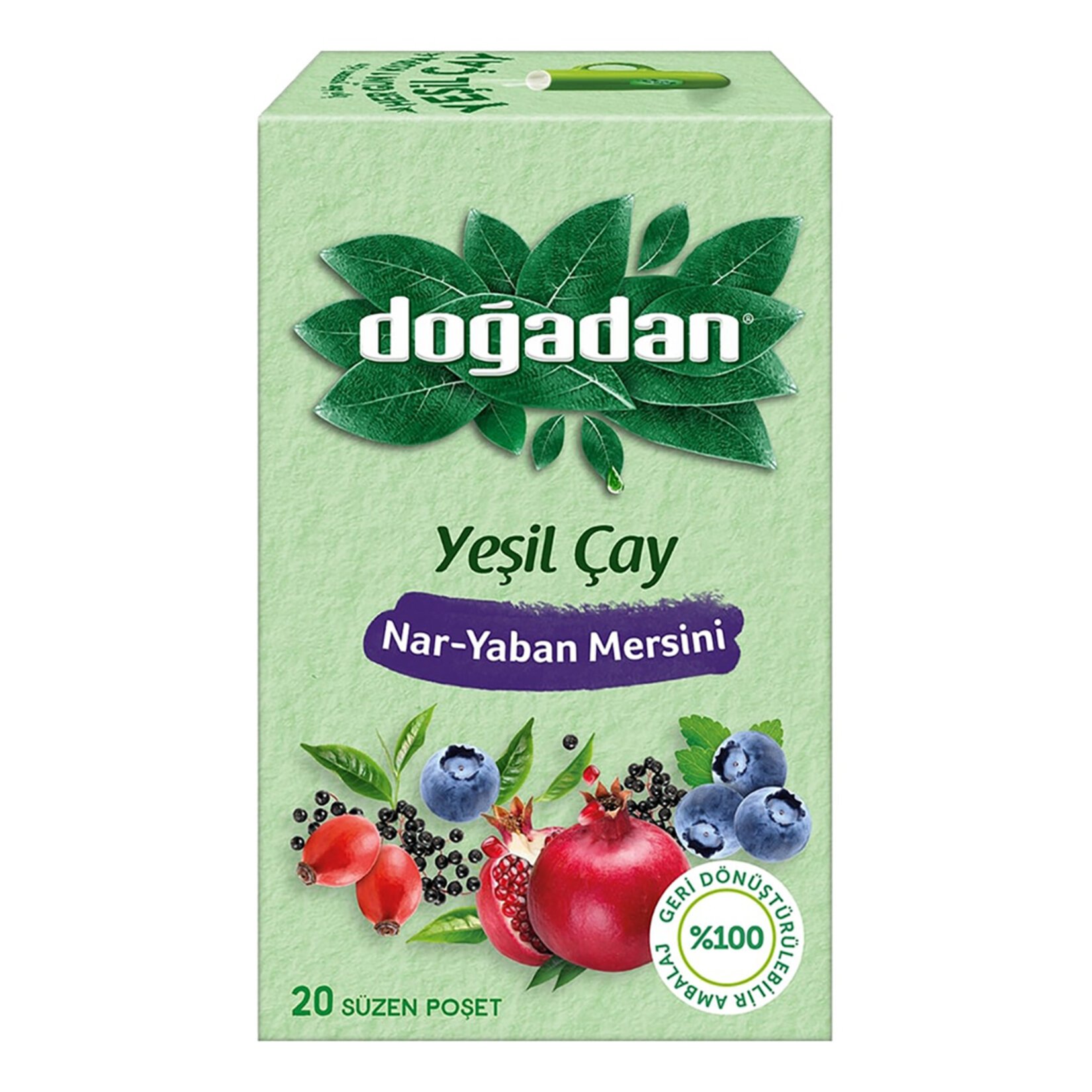 Doğadan Yeşil Çay Nar Yaban Mersini 20li 36 Gr