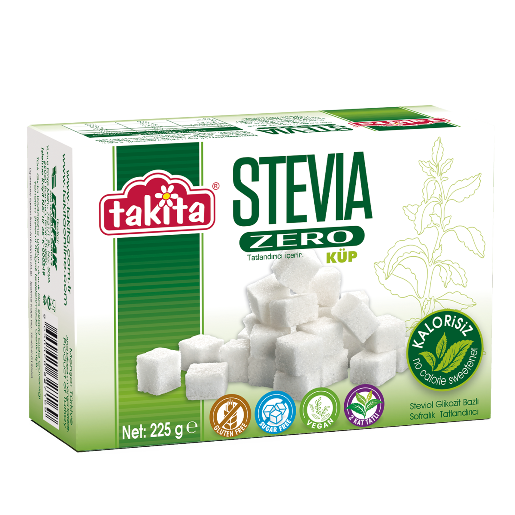 Takita Stevia Zero Küp Tatlandırıcı 225 Gr