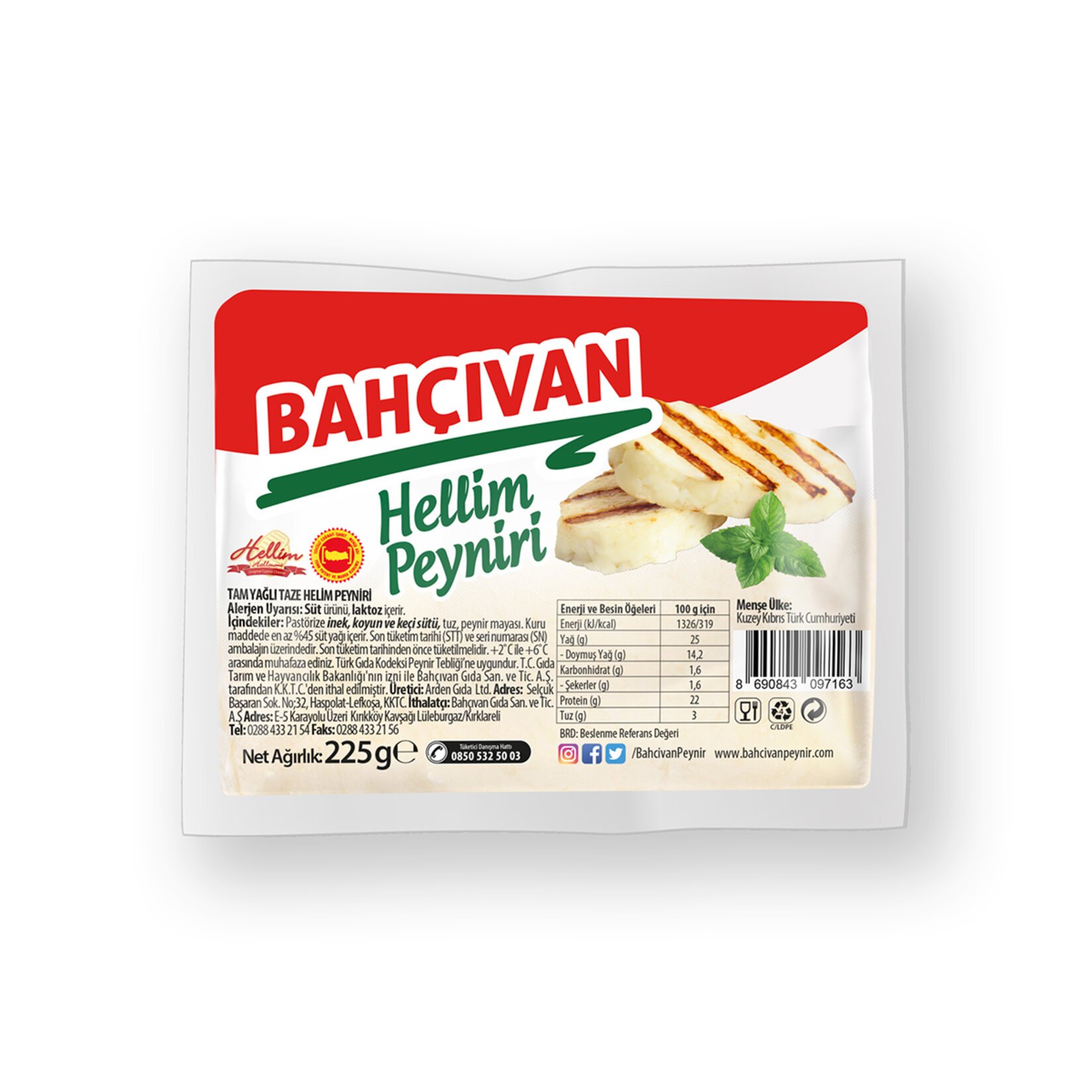 Bahçıvan Hellim Peyniri 225 G