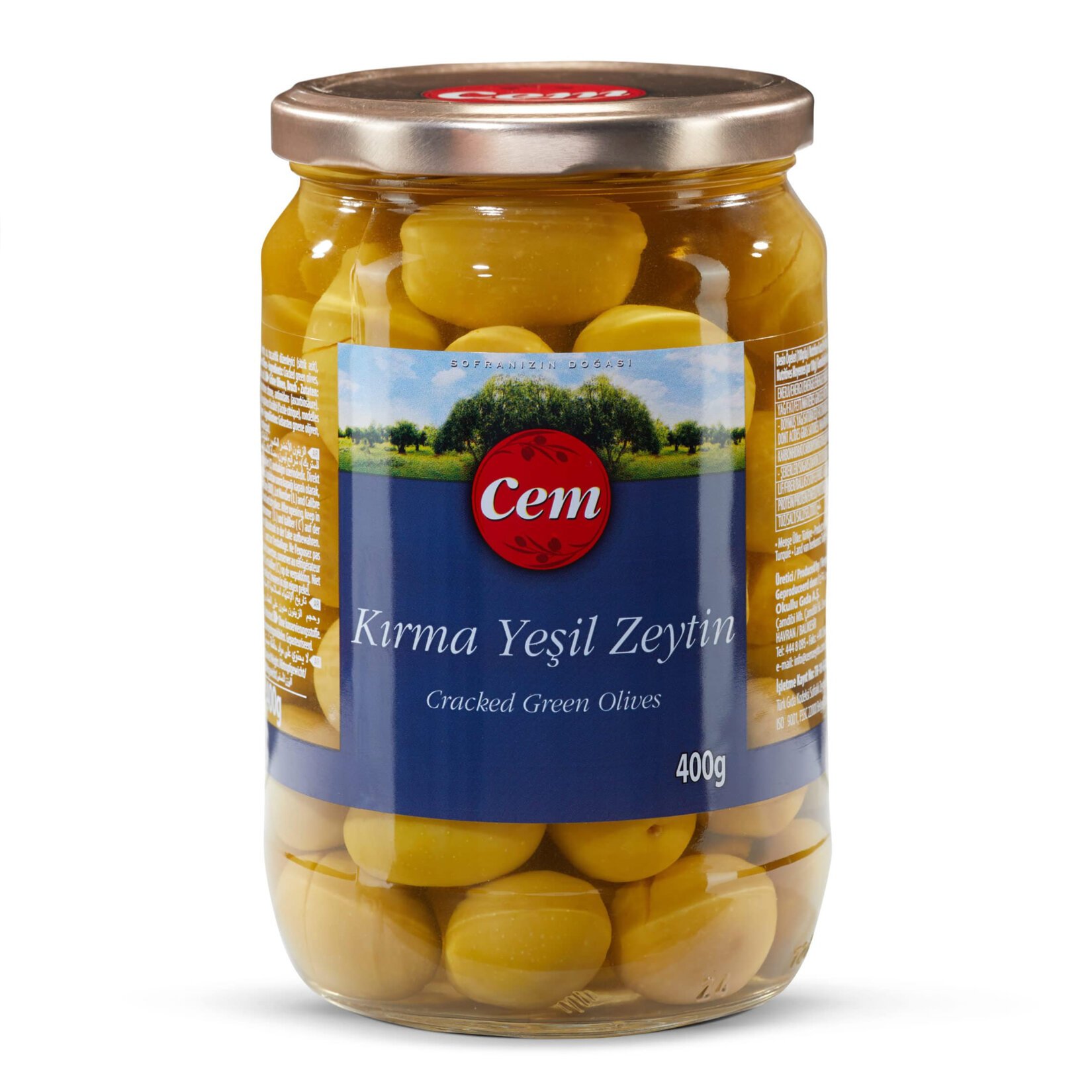 Cem Kırma Yeşil Zeytin 121-140 Ad/Kg 400 G