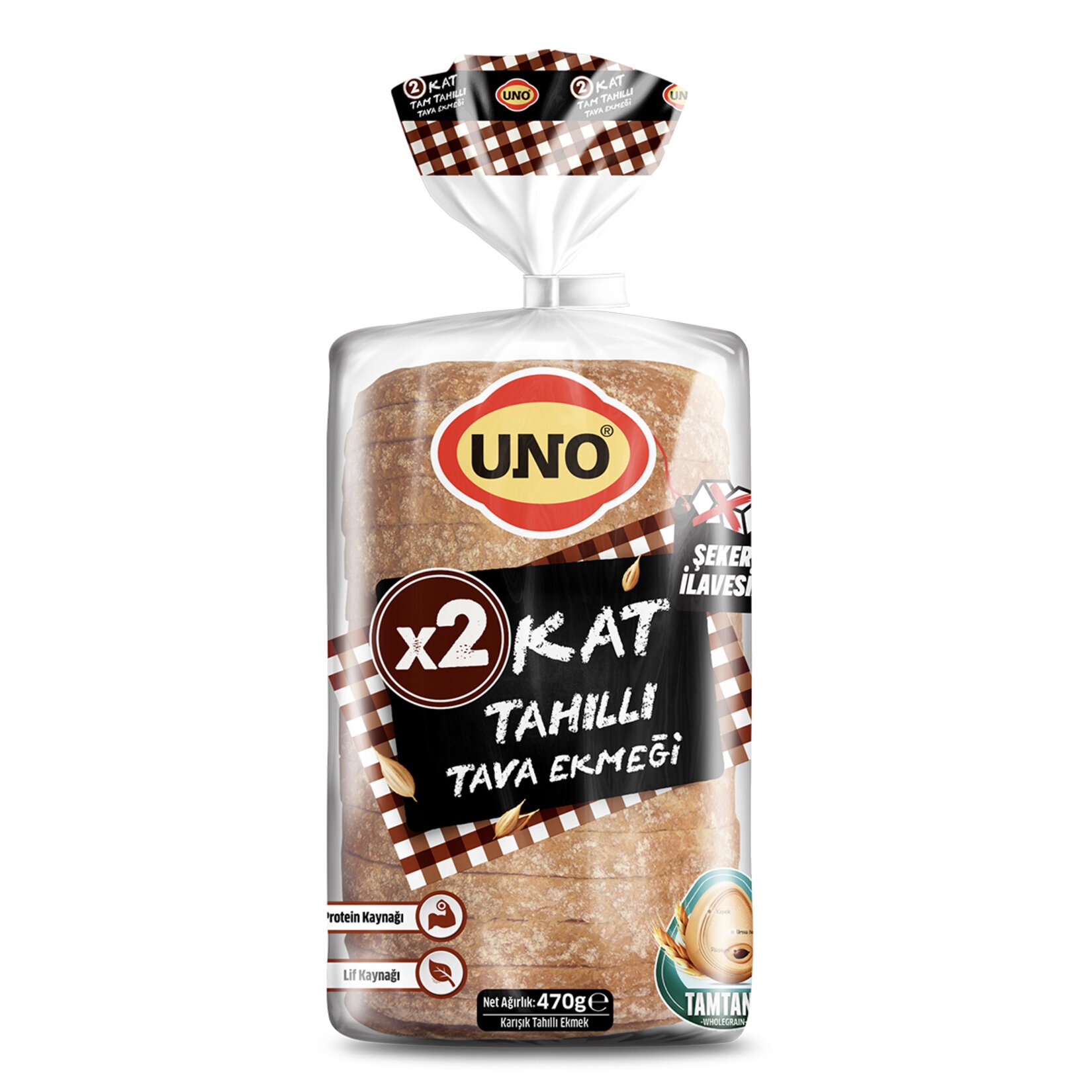 Uno İki Kat Tahıllı Tava Ekmeği 470 Gr