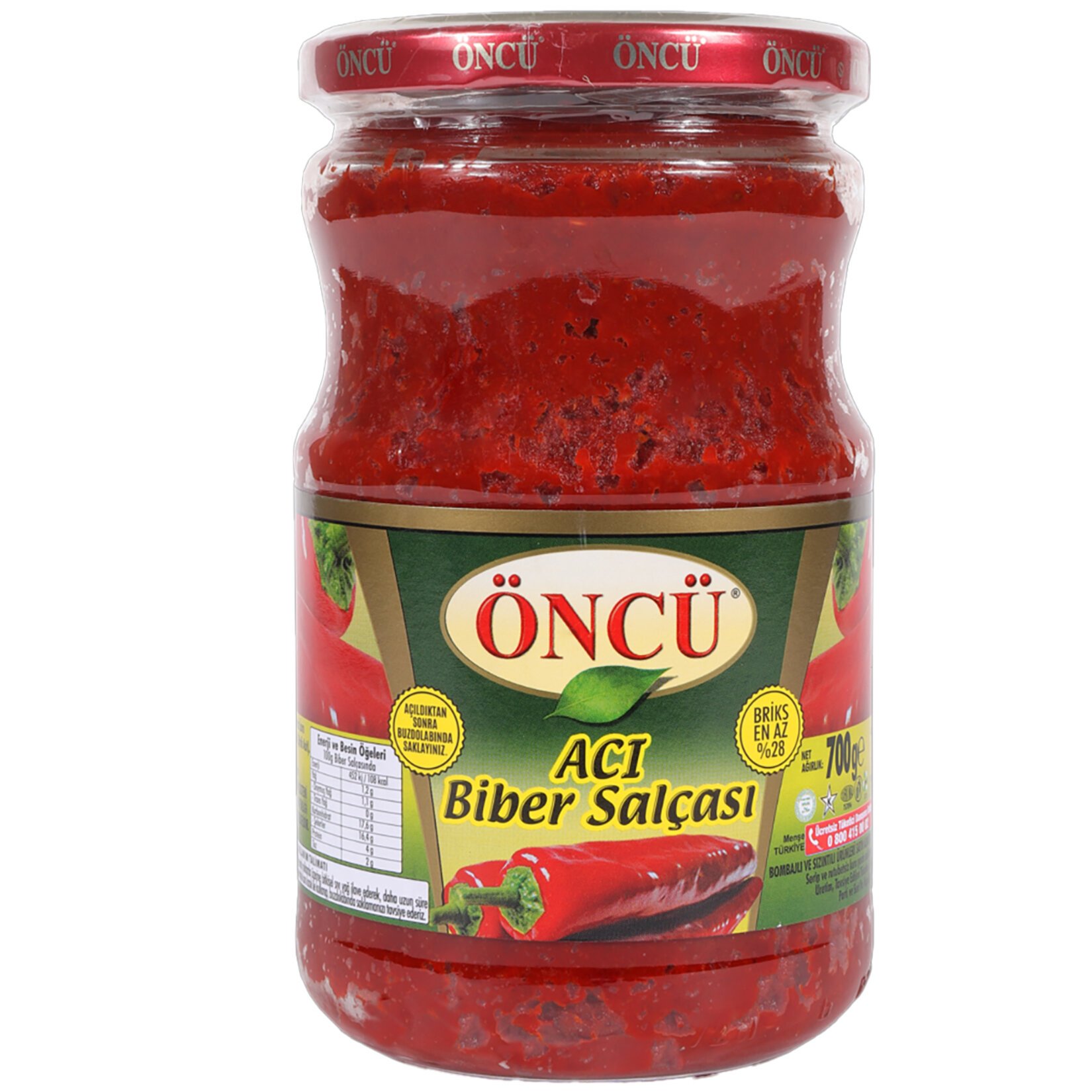 Öncü Biber Salçası Acı Cam 700 Gr