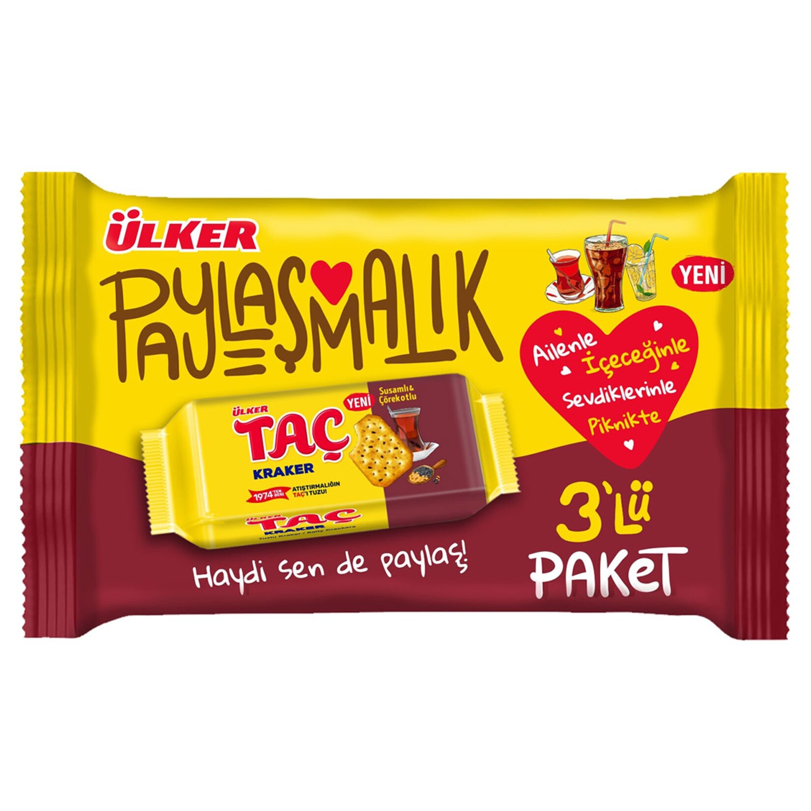 Ülker Taç Kraker Susamlı Çörekotlu 228Gr