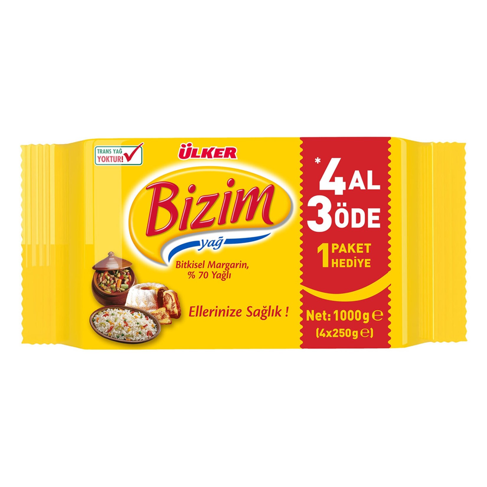 Bizim Margarin Paket 4x250 G