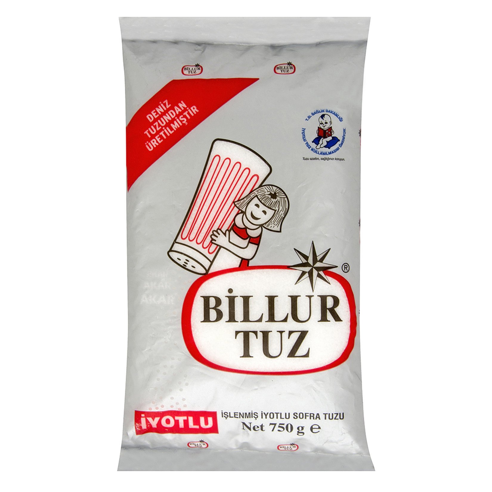 Billur Tuz İyotlu Sofra Tuzu 750 Gr