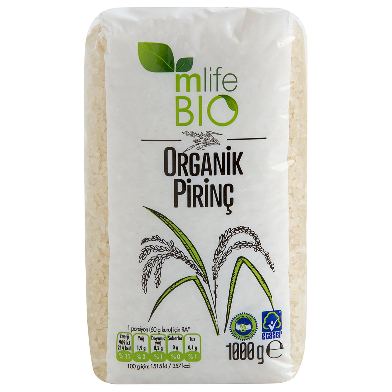 M Life Bio Organik Pirinç 1000 GR