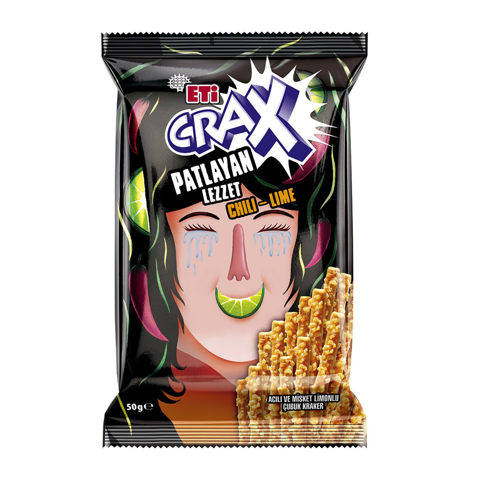 Eti Crax Patlayan Lezzet Chili Lime Çubuk Kraker 50 gr