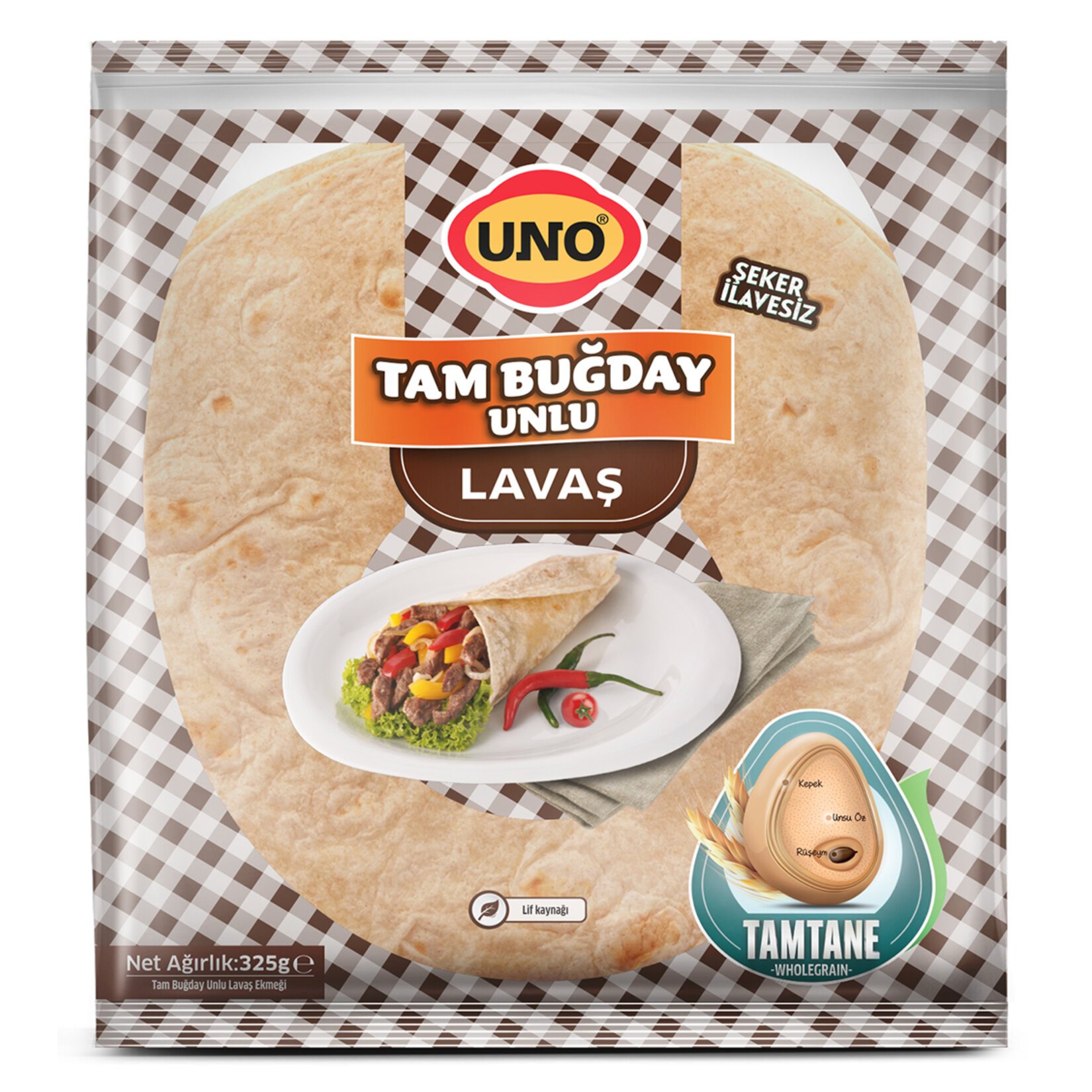 Uno Tam Buğday Lavaş 5li 325 Gr