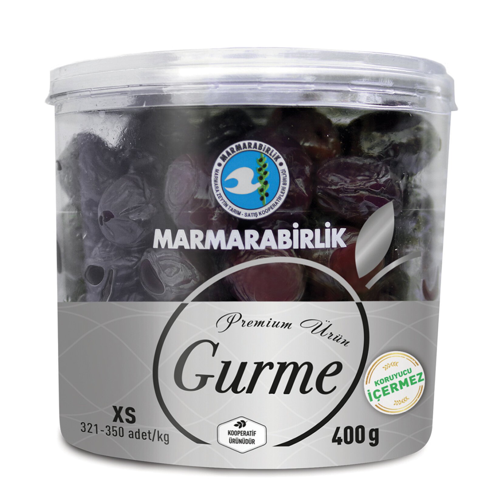 Marmarabirlik Doğal Siyah Zeytin Gurme Xs (321-350) 400g