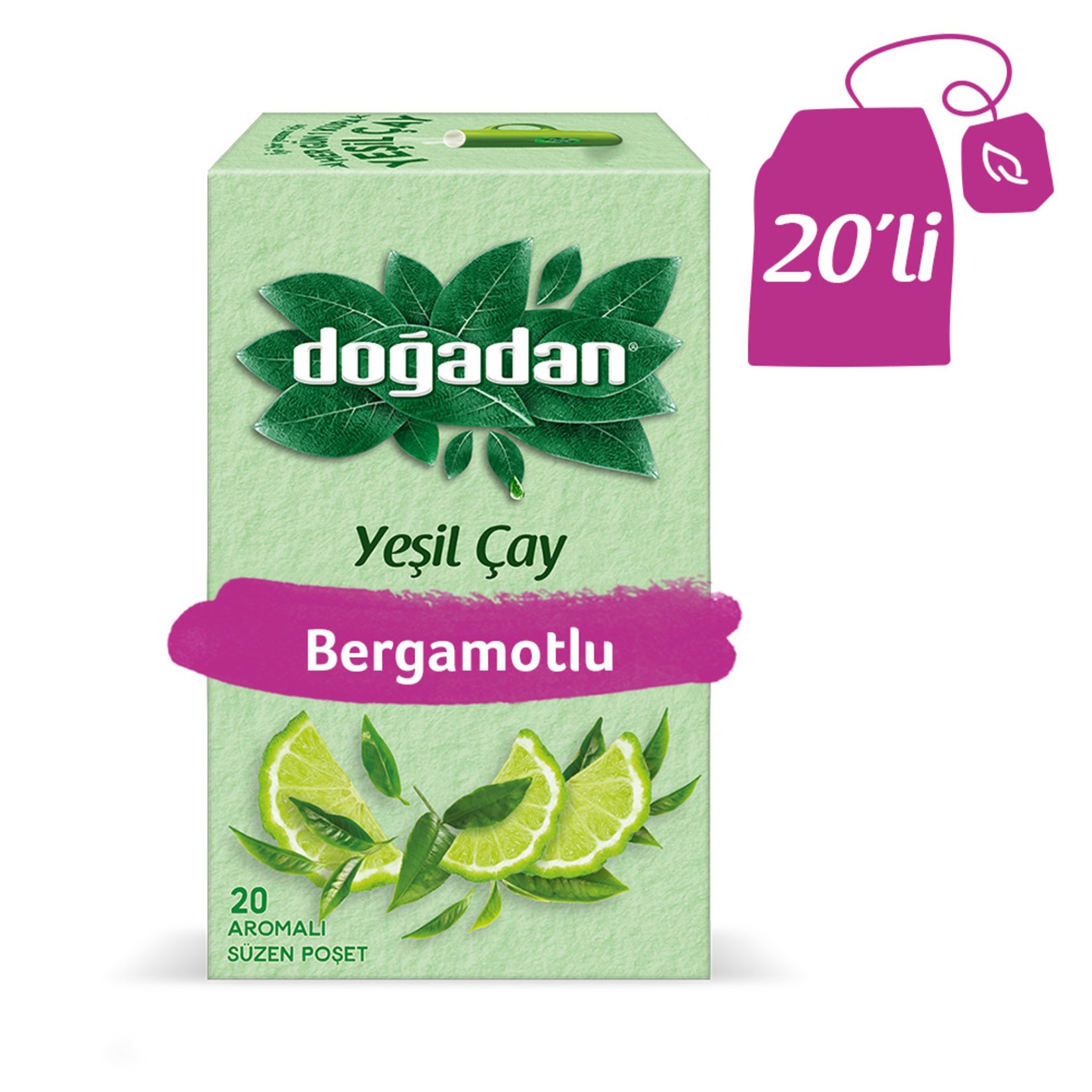 Doğadan Yeşil Çay Bergamot Aromalı 20li