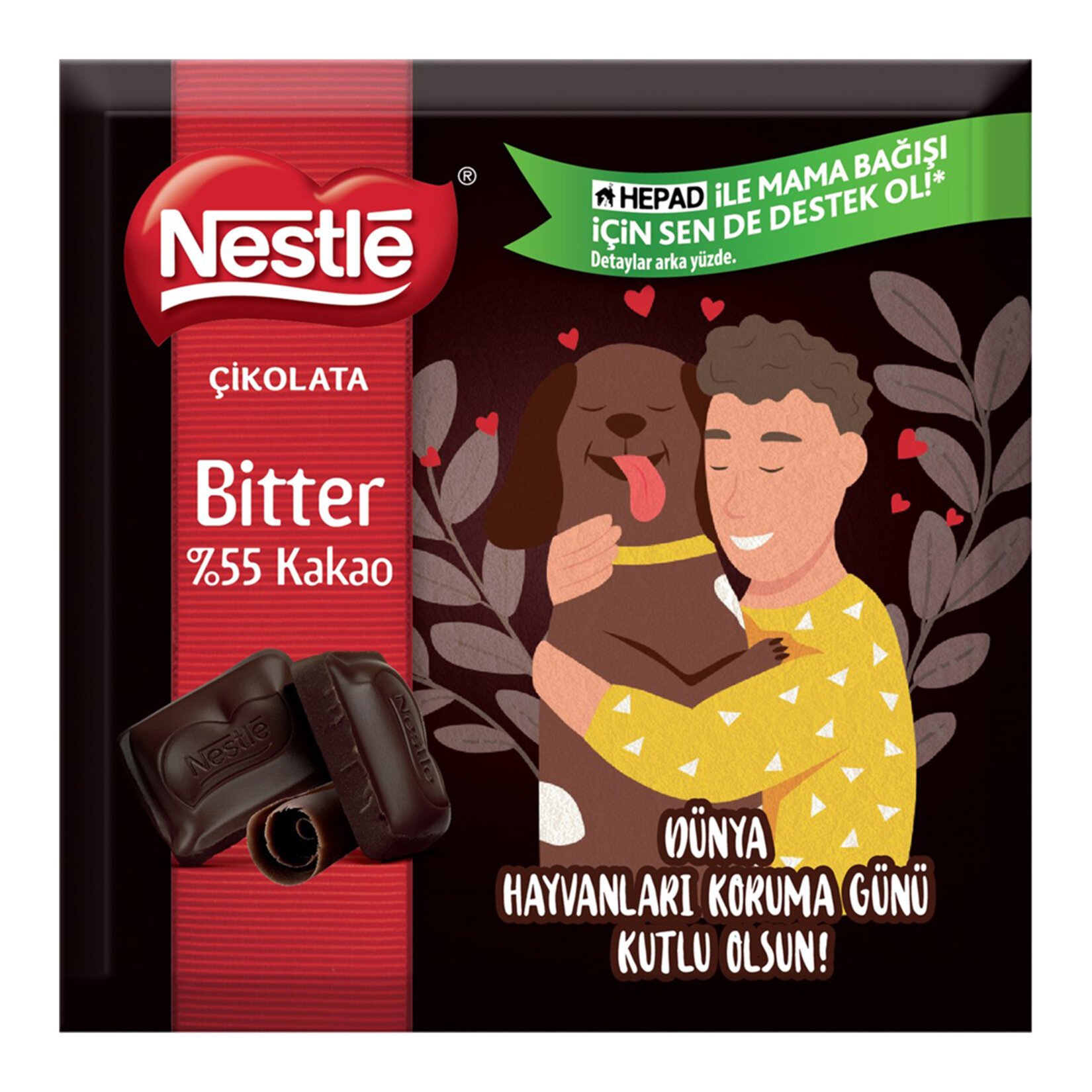 Nestlé %55 Kakao Bitter Kare Çikolata 60gr