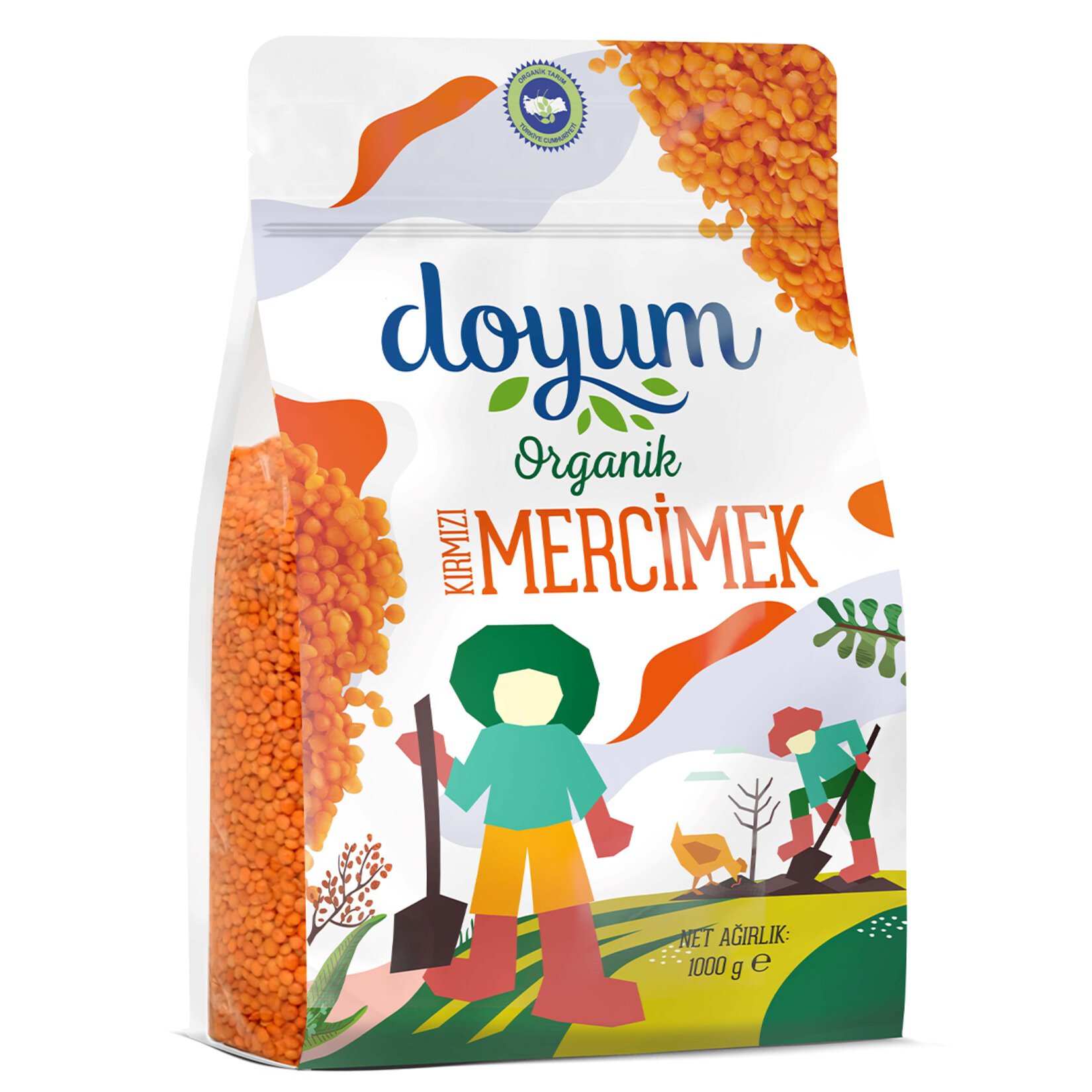 Doyum Organik Kırmızı Mercimek 1 Kg