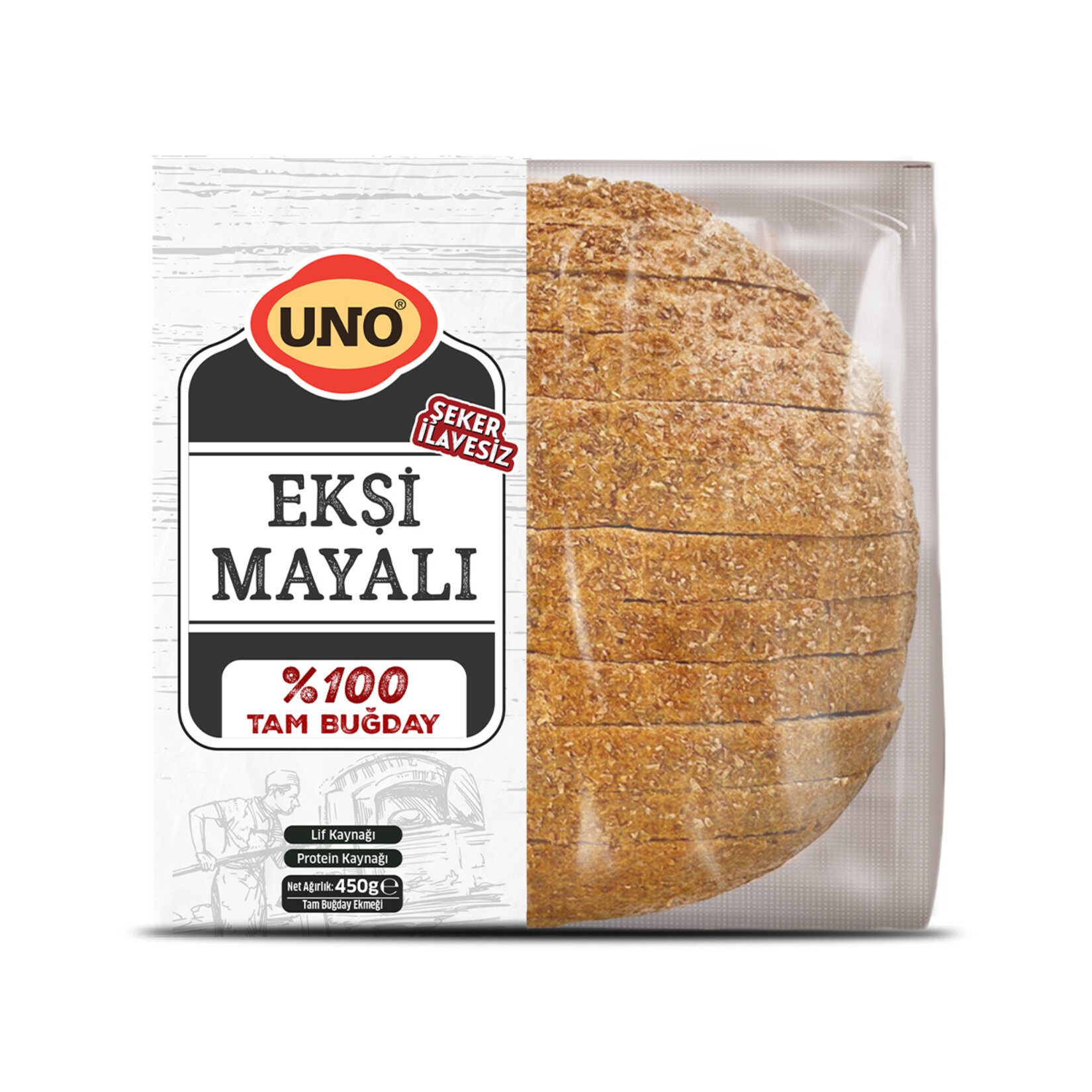 Uno Ekşi Mayalı Tam Buğday Ekmek 450 Gr