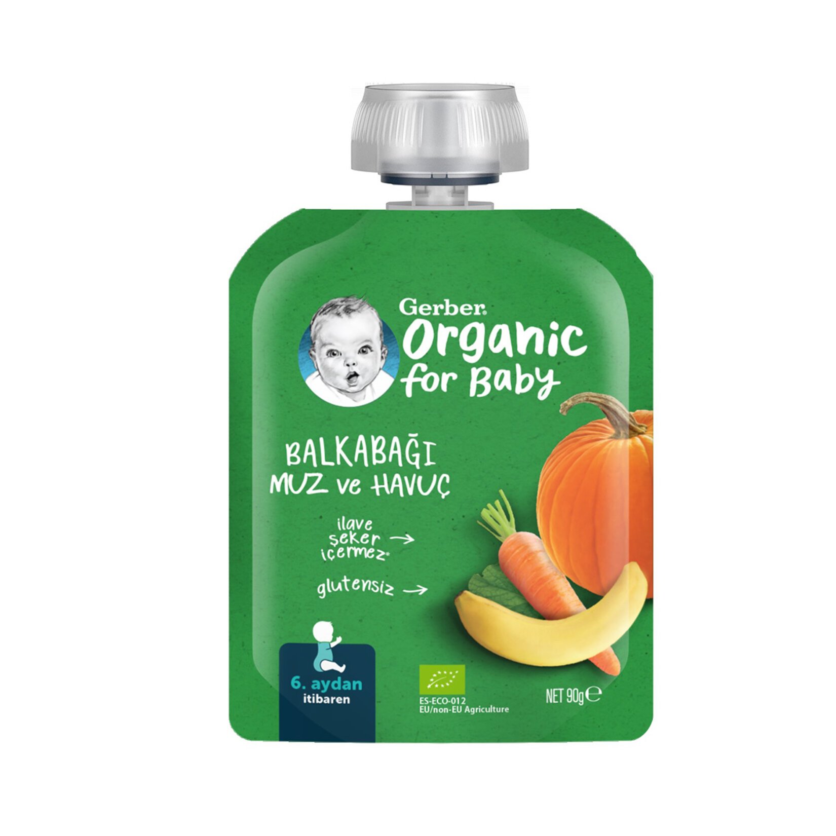 Gerber Organik Muzlu Havuçlu Balkabağı Püresi 90 Gr