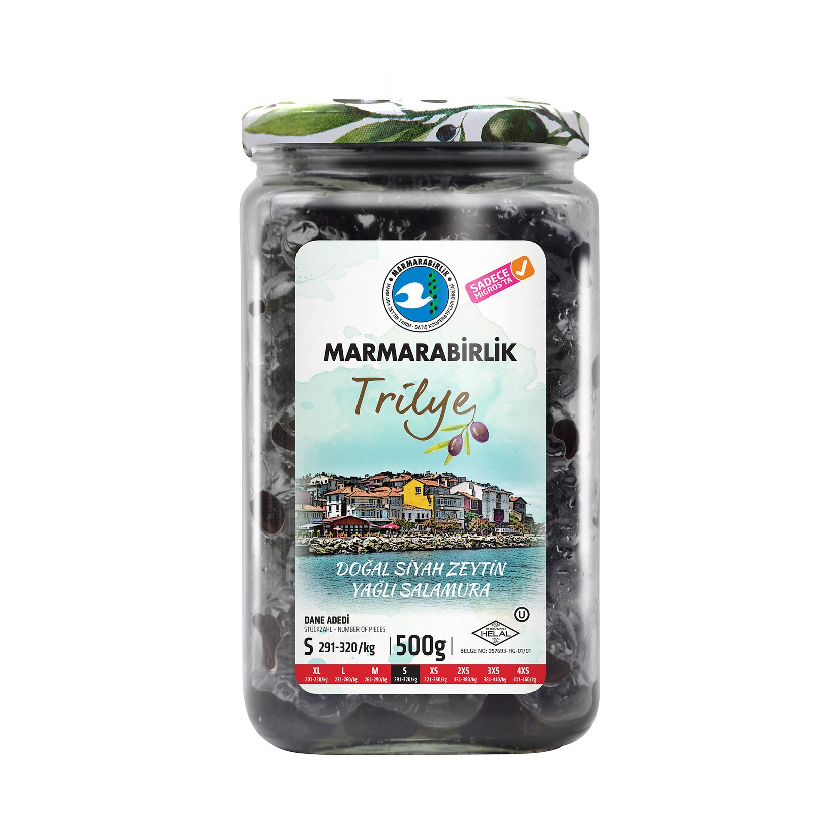 Marmarabirlik Trilye Yağlı Salamura Siyah S(291-320) 500 G