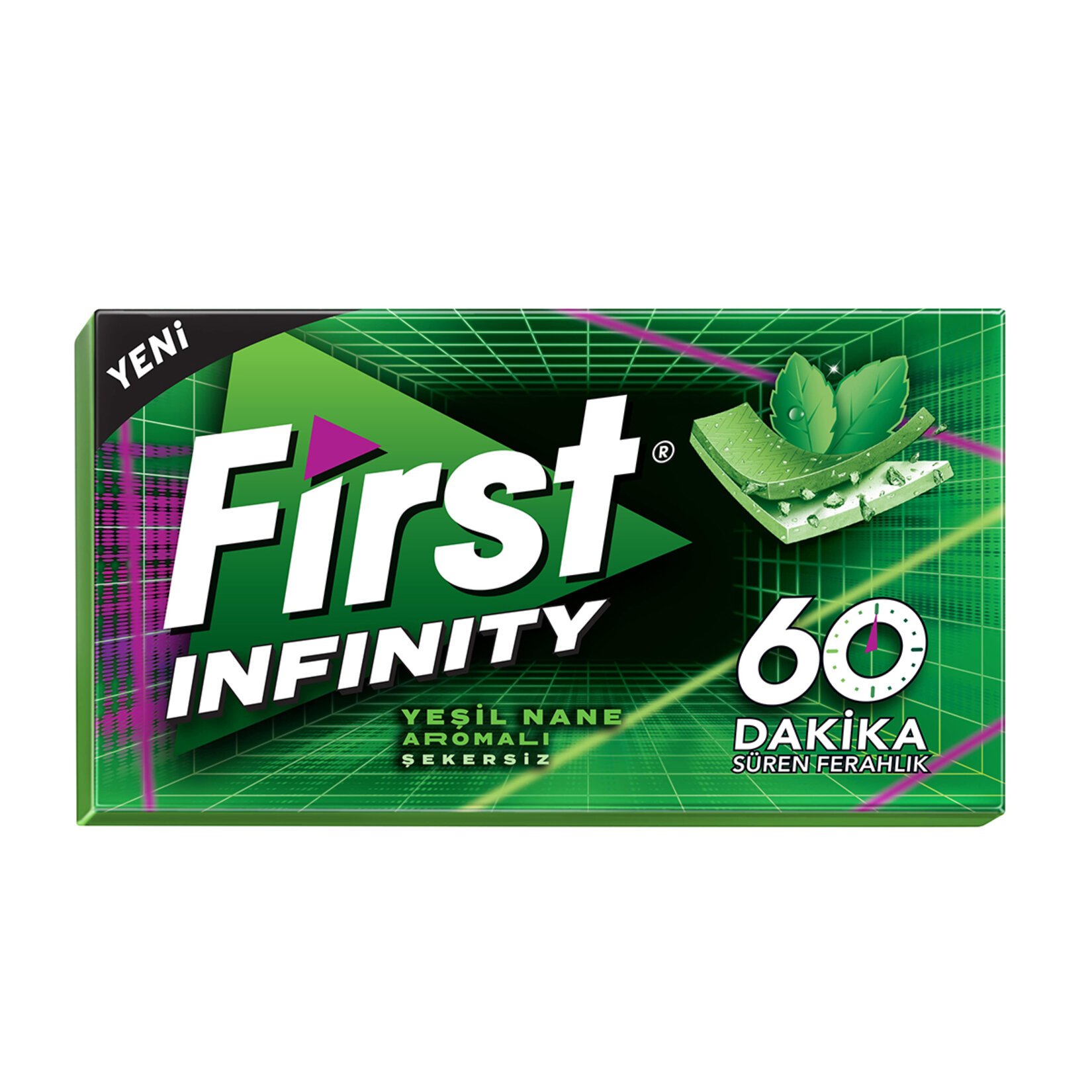 First 60 Dk Infinity Yeşil Nane Aromalı Sakız 27 Gr