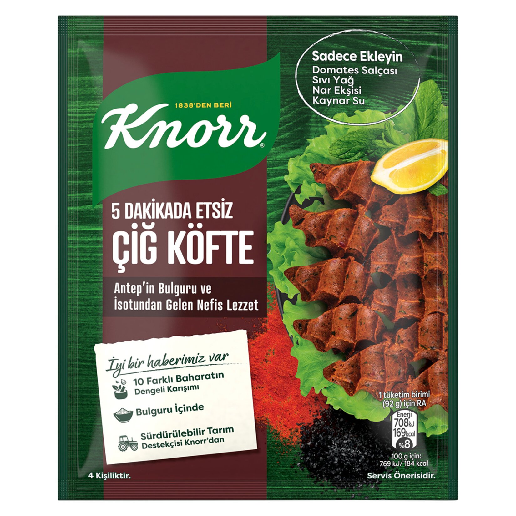 Knorr 5 Dakikada Etsiz Çiğ Köfte Seti 120 Gr