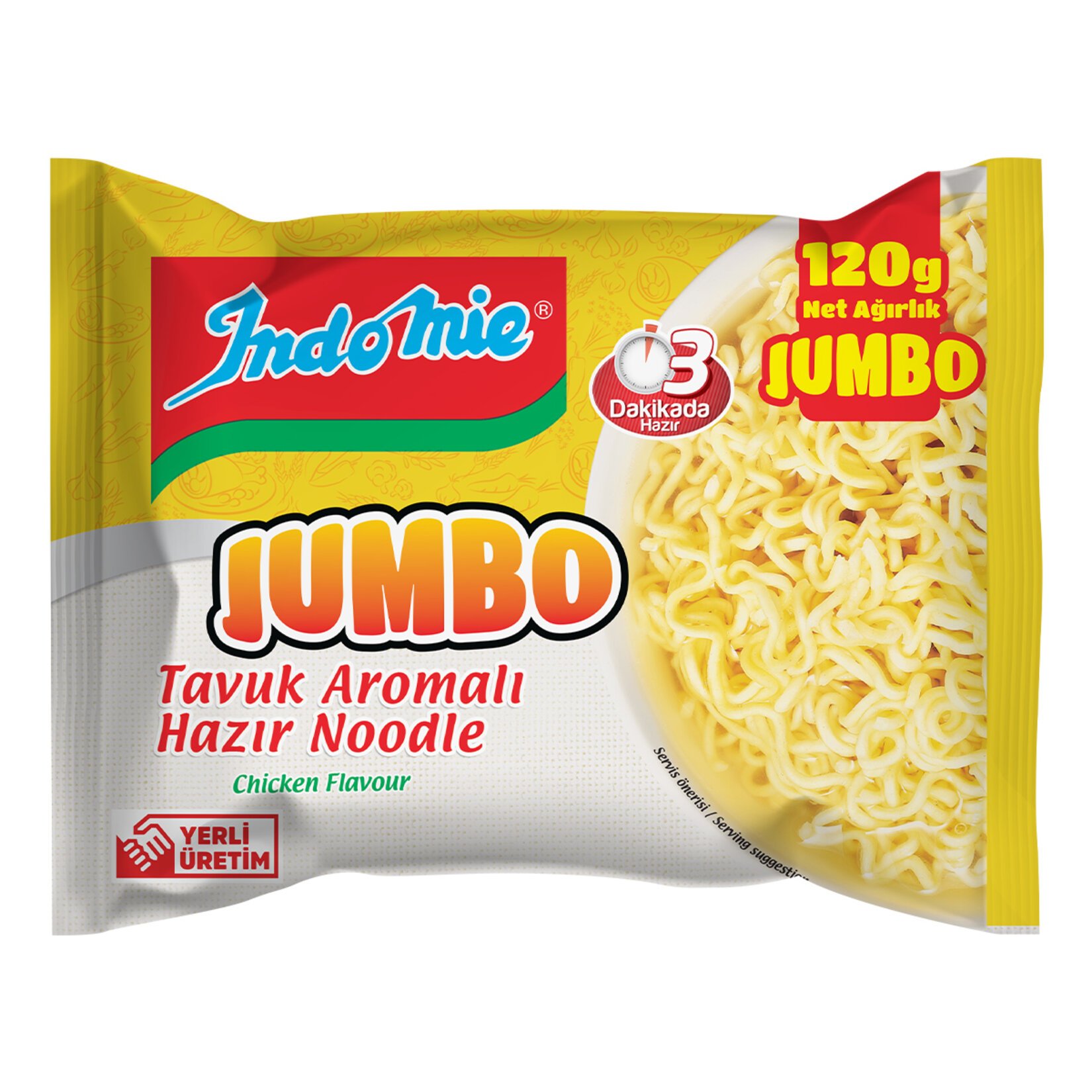 Indomie Jumbo Tavuk Aromalı Hazır Noodle 120 Gr