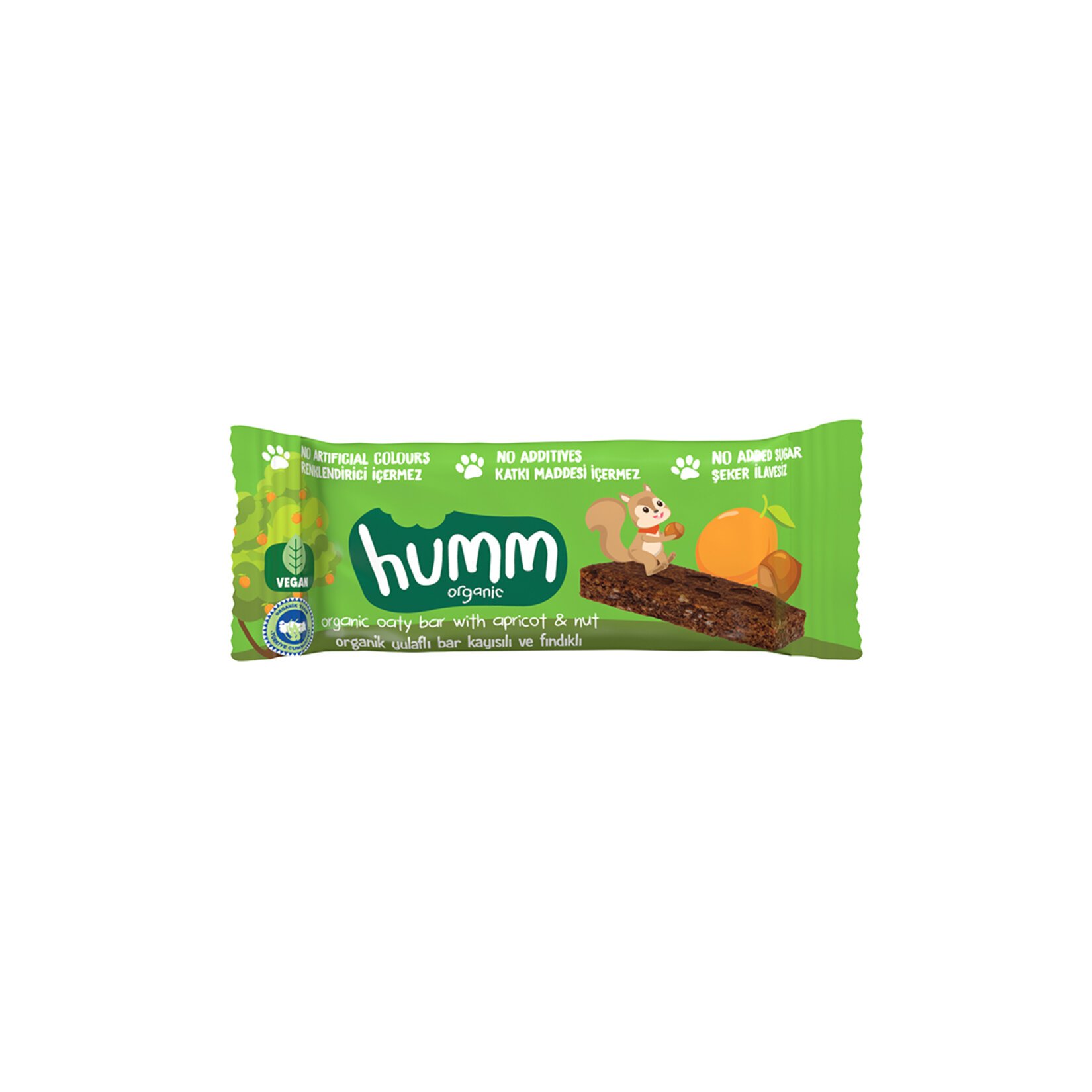 Humm Organic Kayısılı Fındıklı Vegan Yulaf Bar 27 Gr