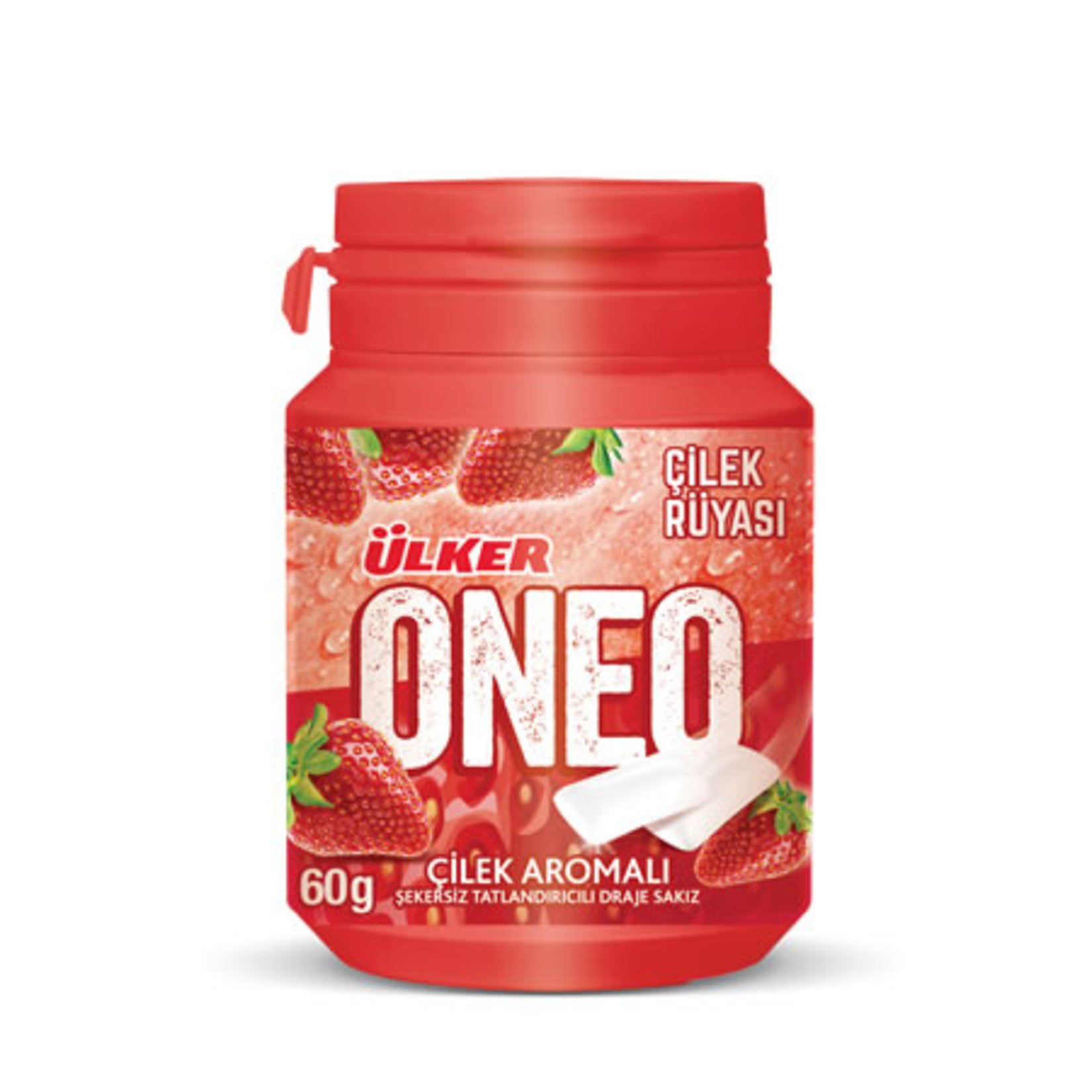 Oneo Çilek Aromalı Bottle Draje Sakız 60 Gr