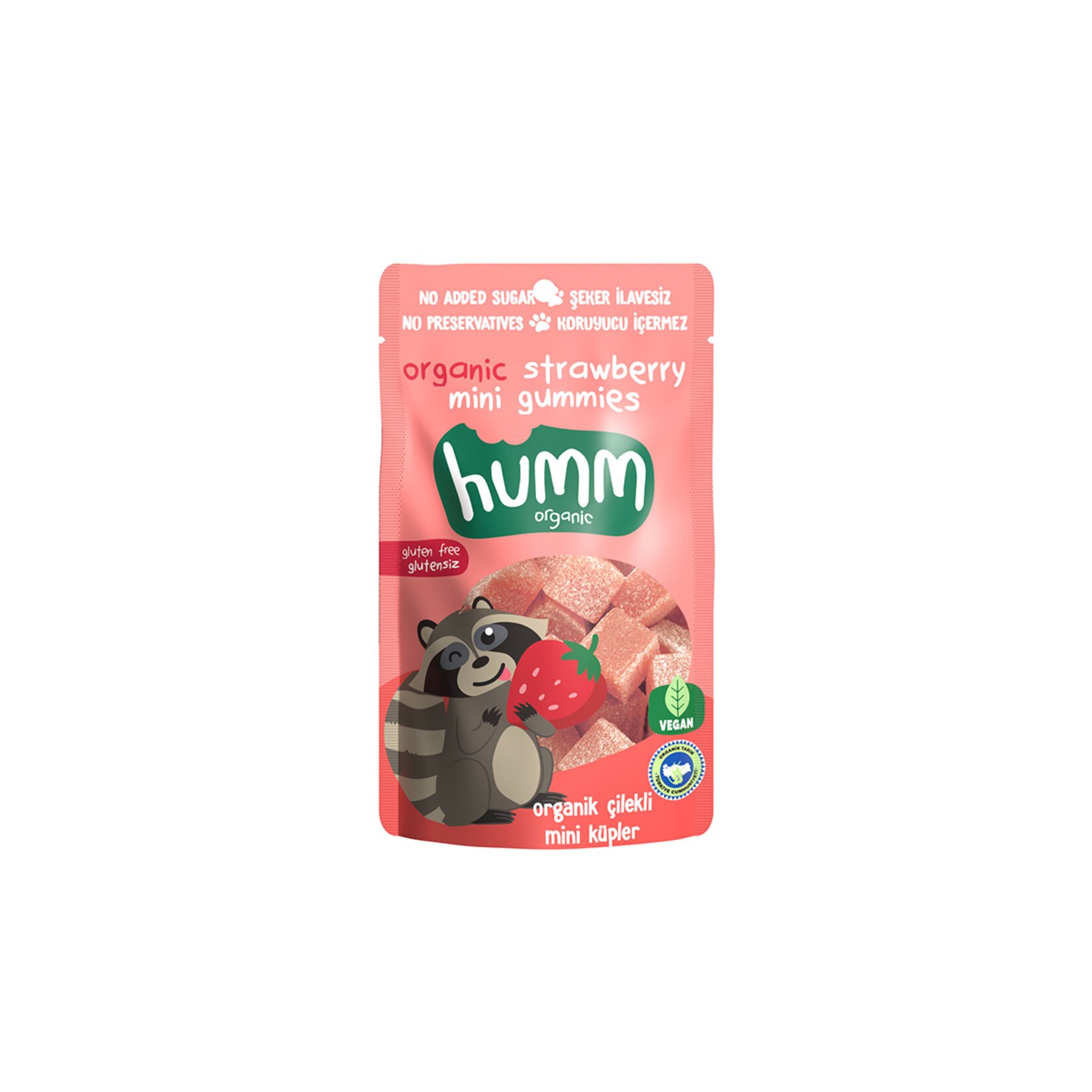 Humm Organic Organik Glutensiz Çilekli Mini Küpler 30 Gr