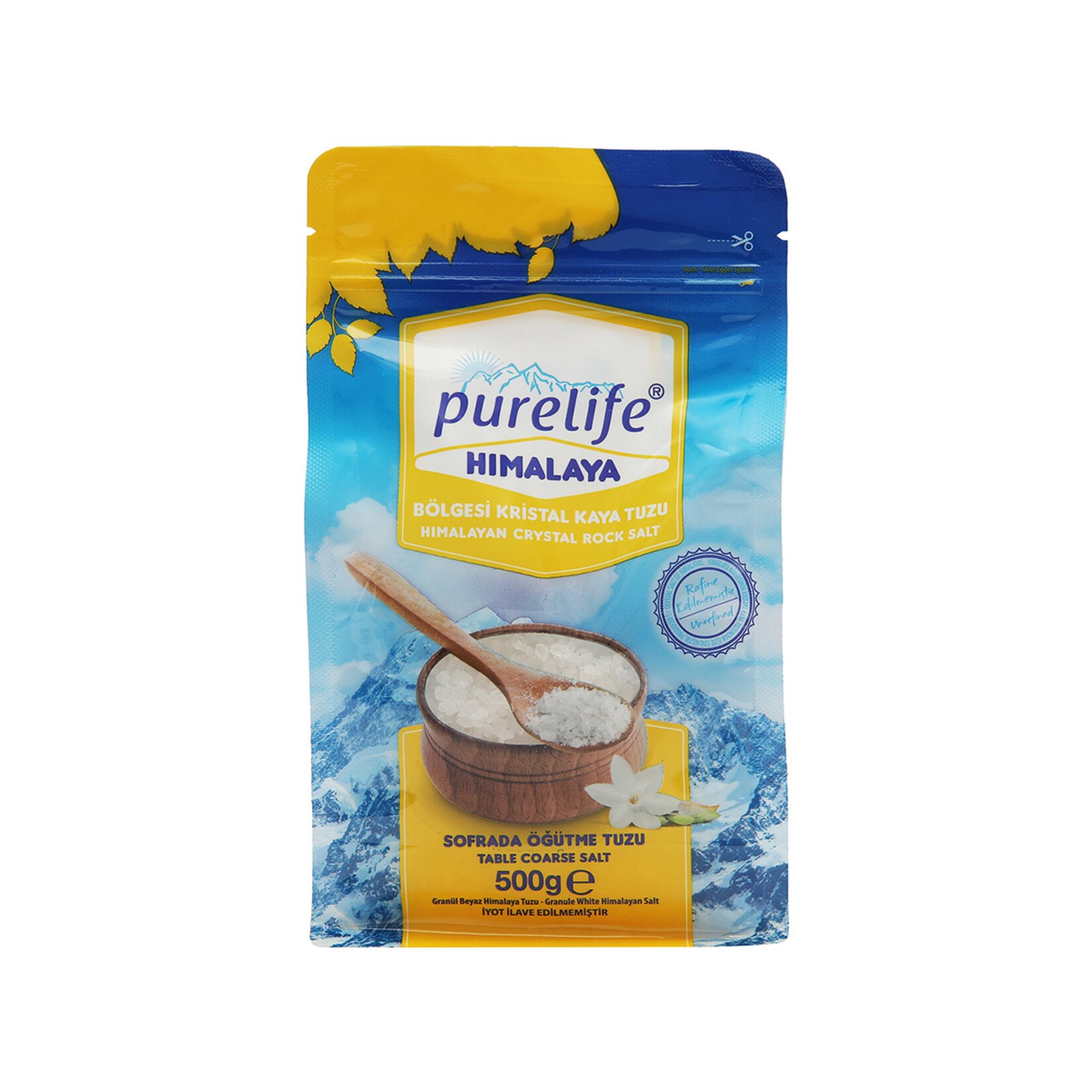 Purelife Himalaya Tuzu Beyaz Granül Sofrada Öğütme 500 Gr