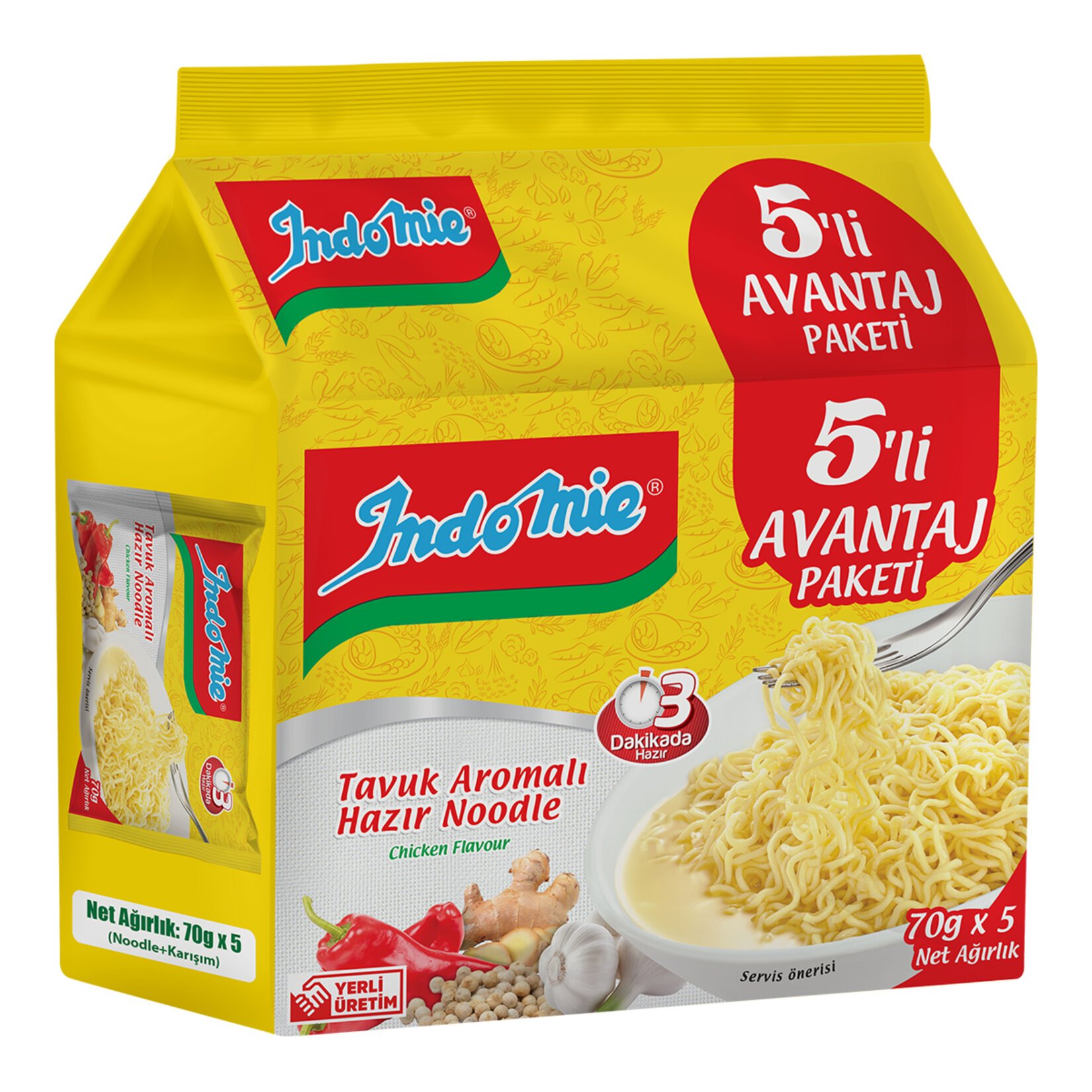 Indomie Tavuk Çeşnili Noodle 70 G x 5li Paket