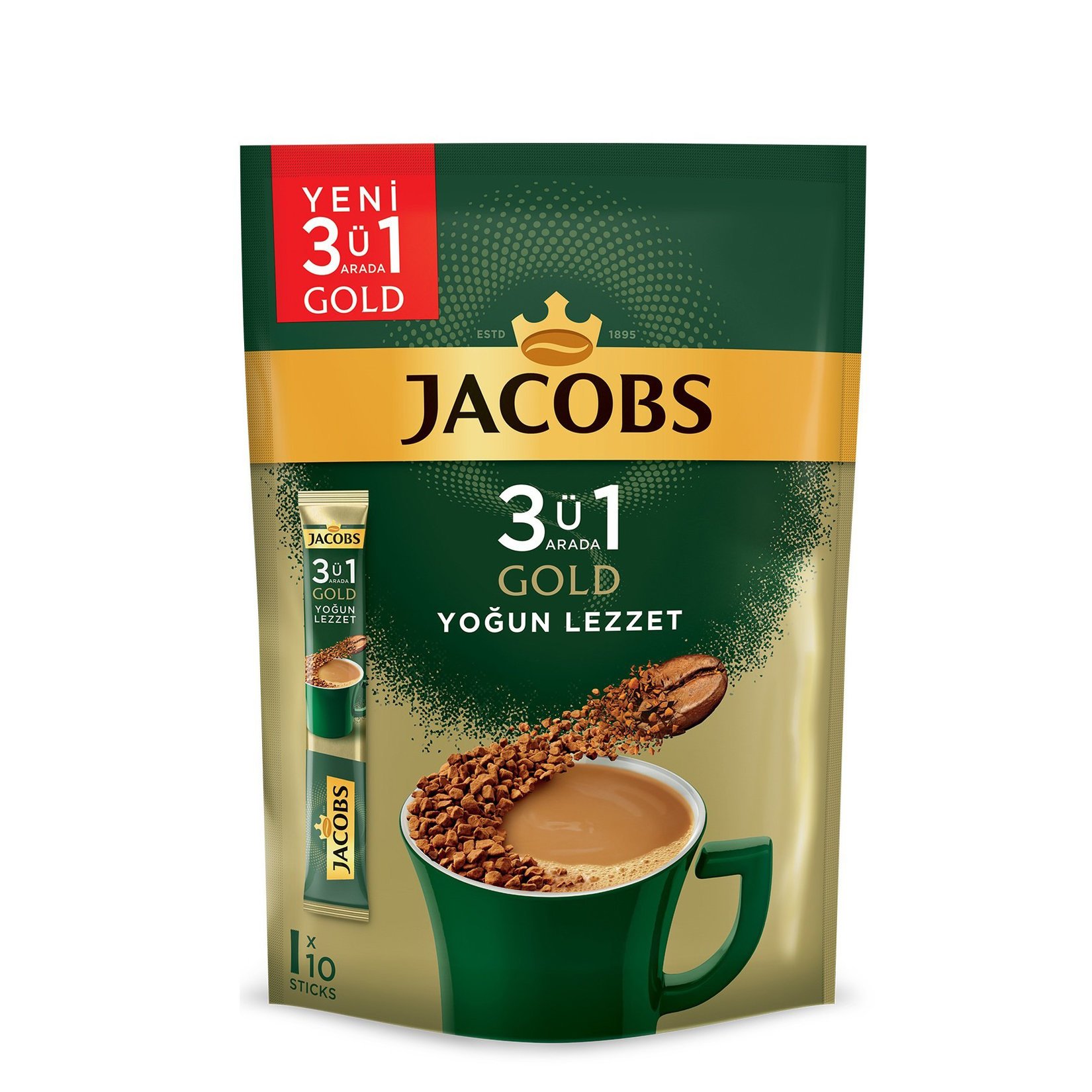 Jacobs Gold 3Ü 1 Arada Yoğun Lezzet 10 x 18 Gr