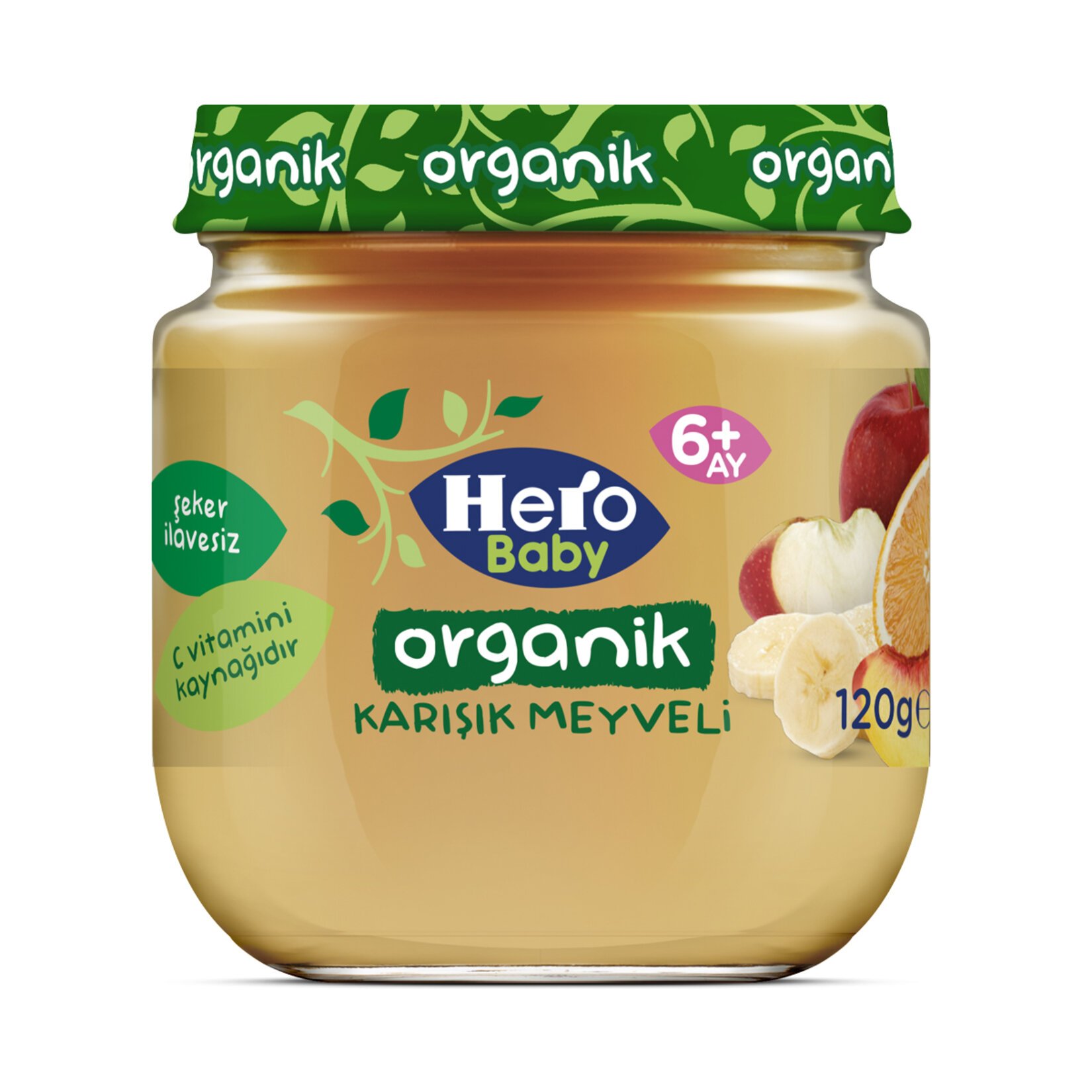 Hero Baby Organik Karışık Meyve Püreli Kavanoz Mama 120 Gr