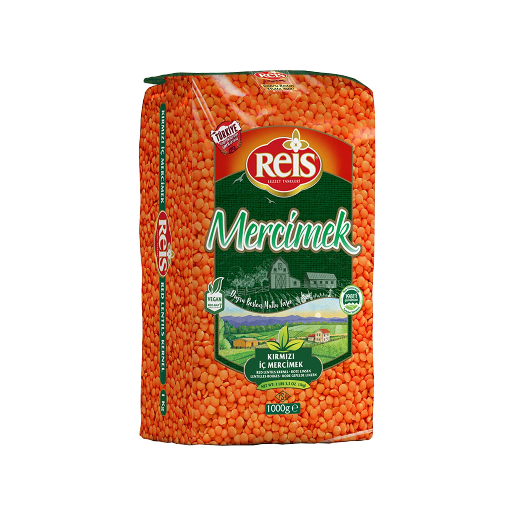 Reis Kırmızı Mercimek 1 Kg