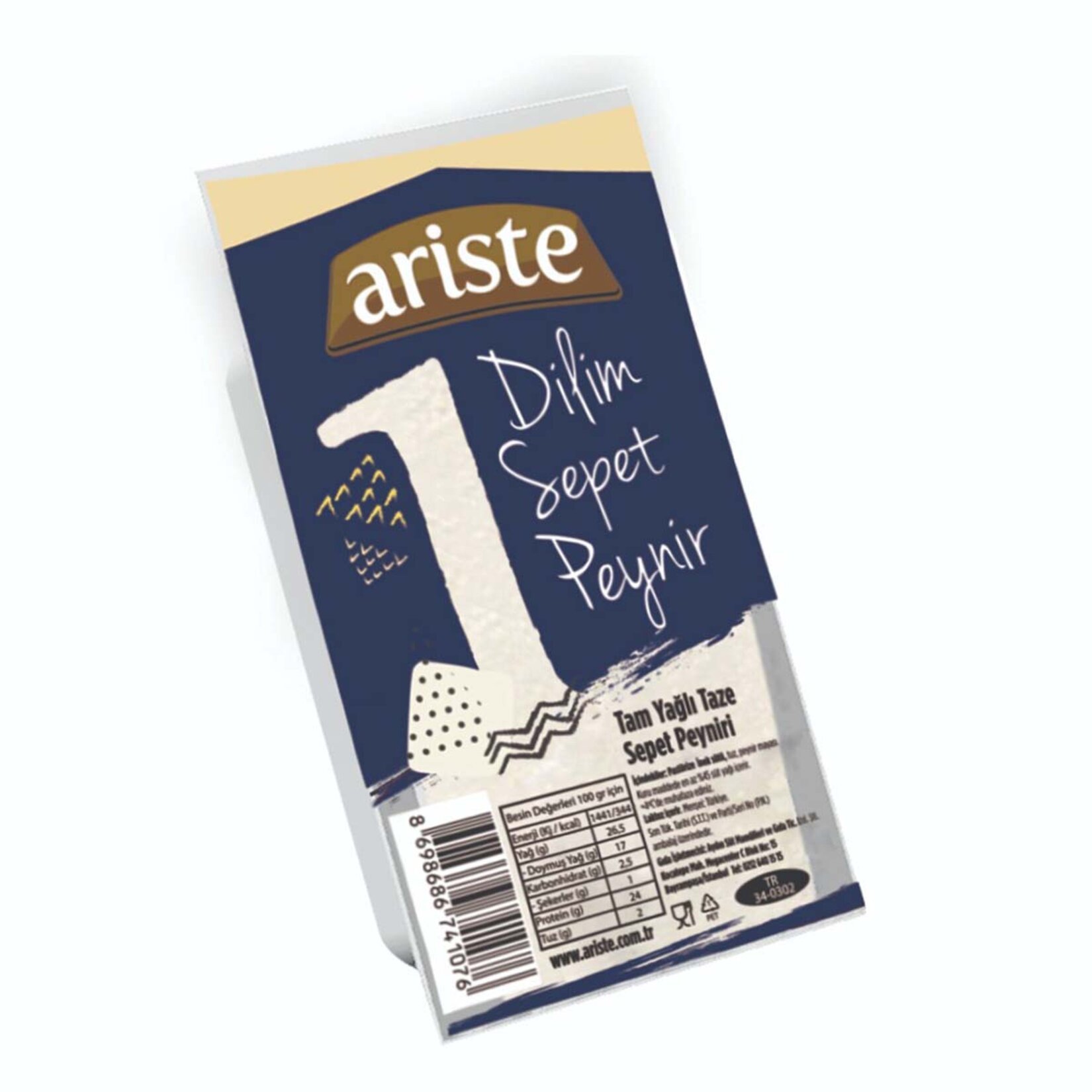 Ariste 1 Dilim Tam Yağlı Sepet Peyniri 40 G