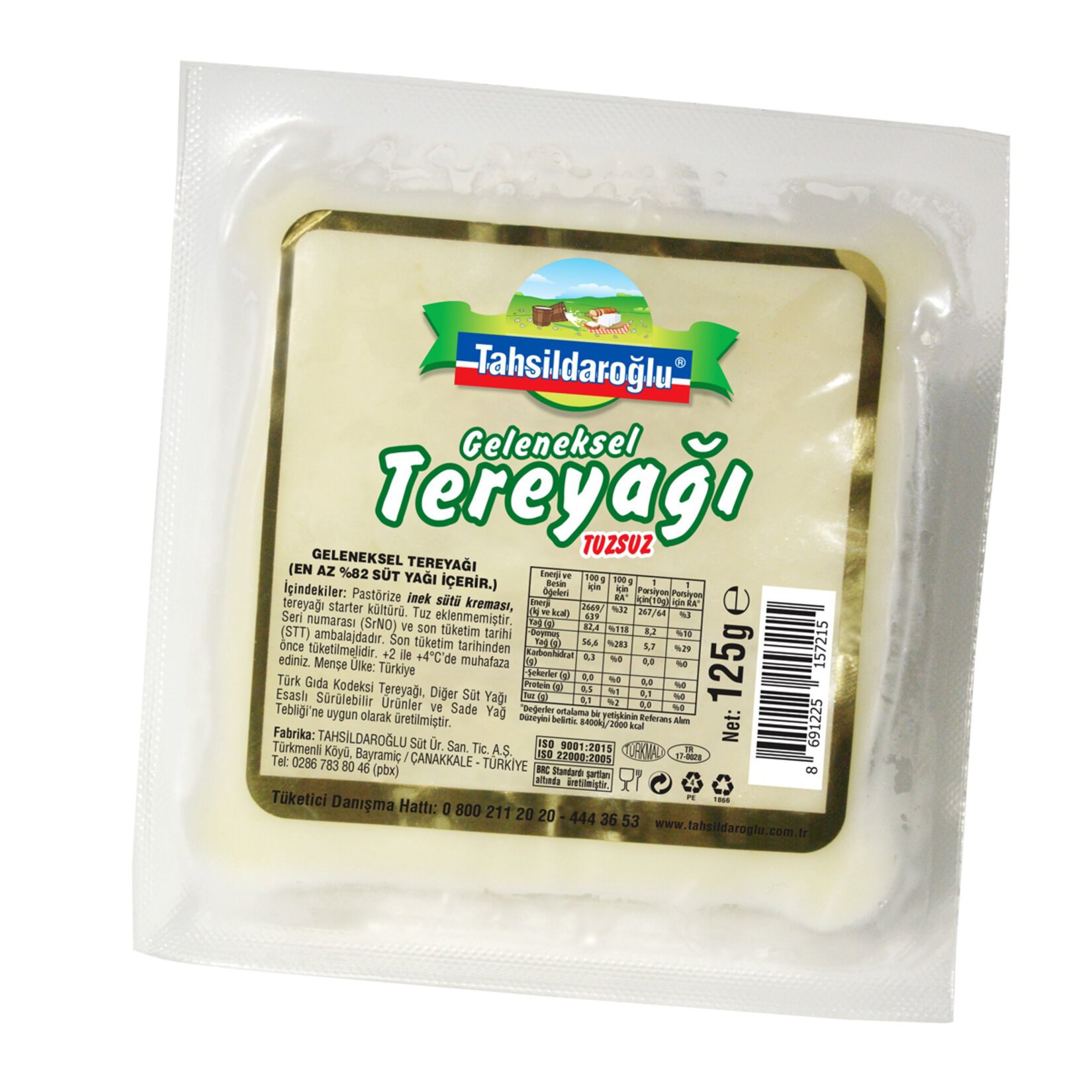 Tahsildaroğlu Geleneksel Tereyağı Tuzsuz 125 G